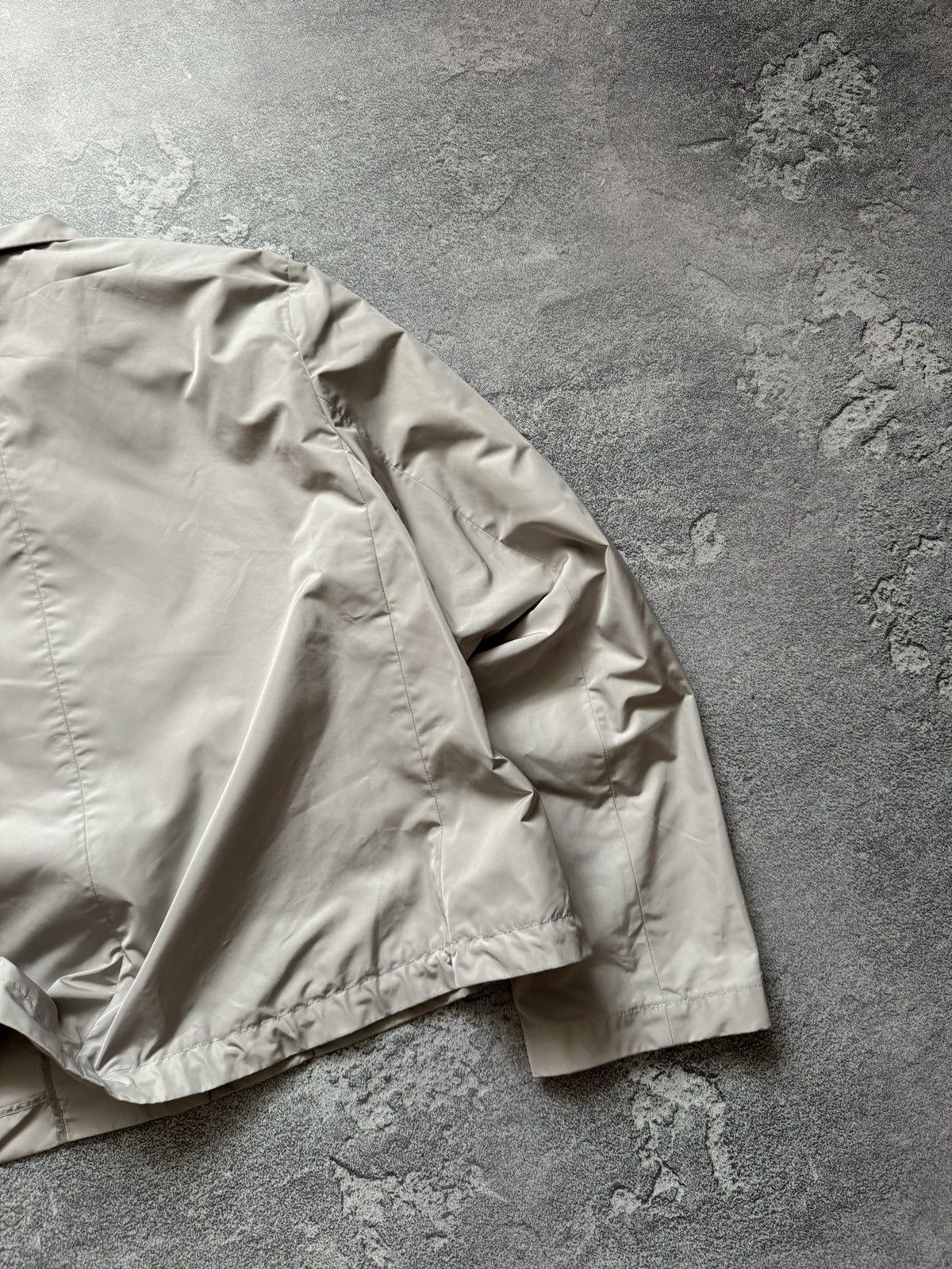 Designer × Jil Sander × Vintage Jil sander 42 nylon beige blazer jacket crop coat button up Size M / US 6-8 / IT 42-44 - 16 Thumbnail