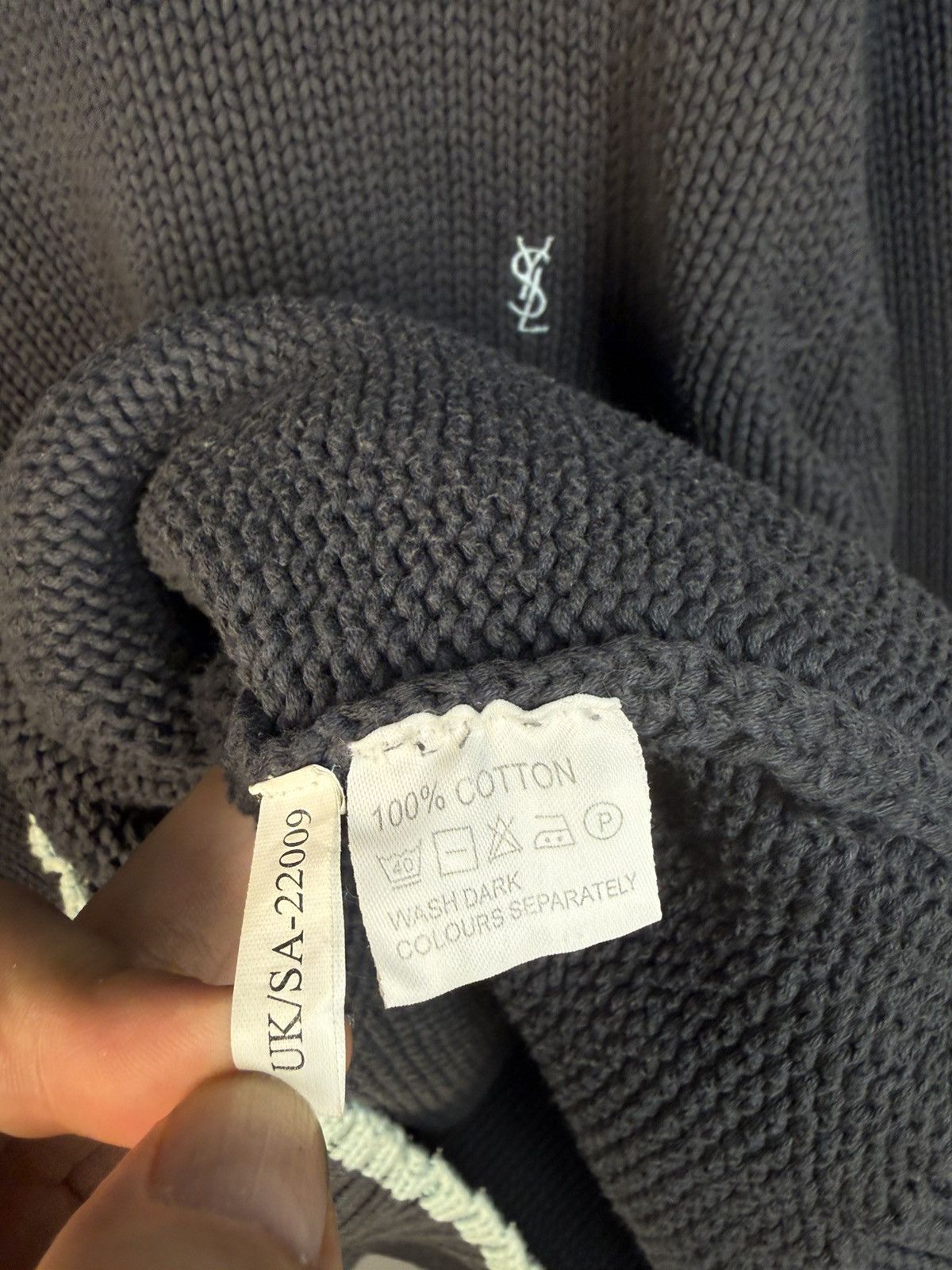Yves Saint Laurent Heavy YSL Sweater Knit Grey Yves Saint Laurent Vintage Size US XL / EU 56 / 4 - 5 Thumbnail