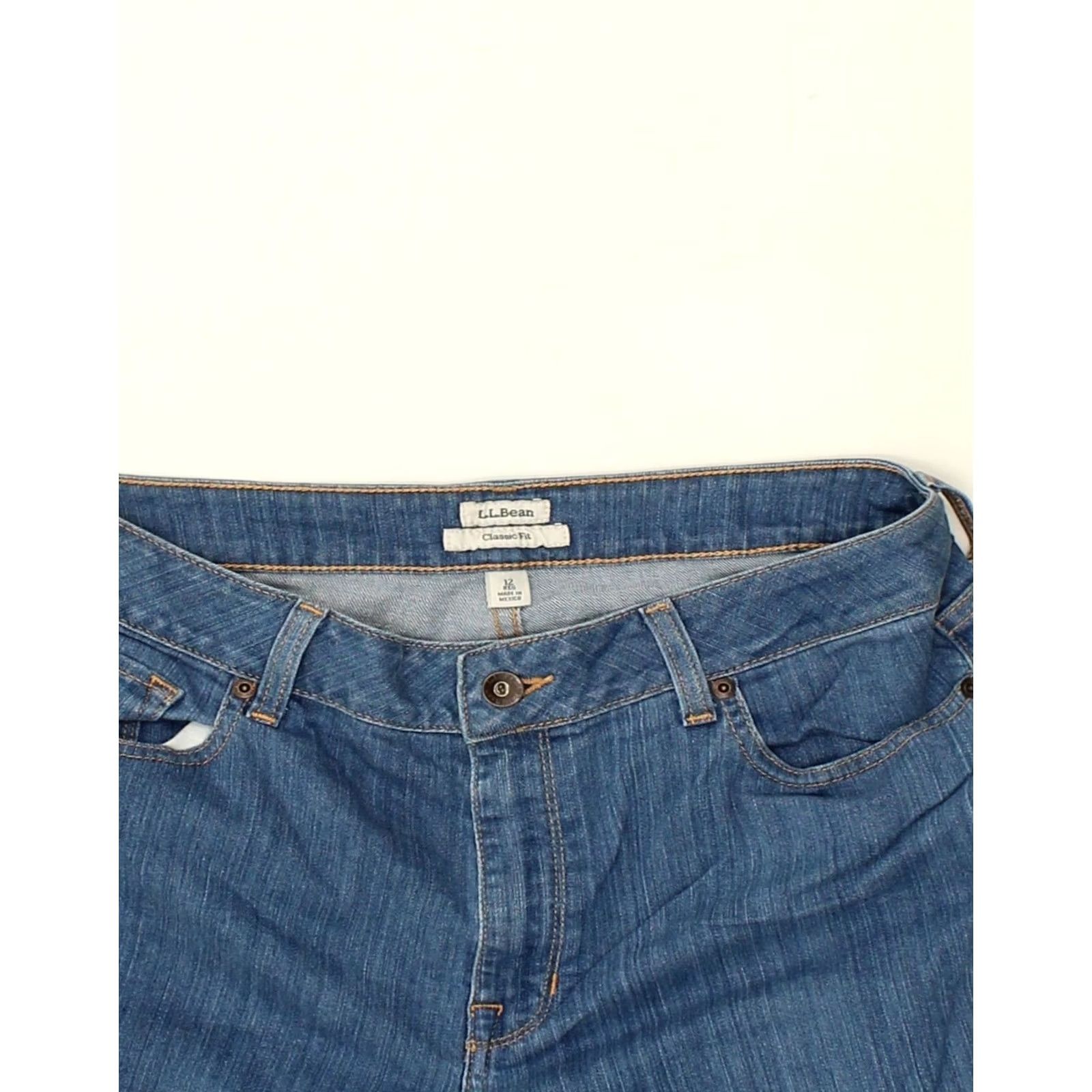 Vintage L.L.BEAN Womens Straight Jeans US 12 Large W32 L30 Blue Cotton Size 36" / US 14 / IT 50 - 3 Thumbnail