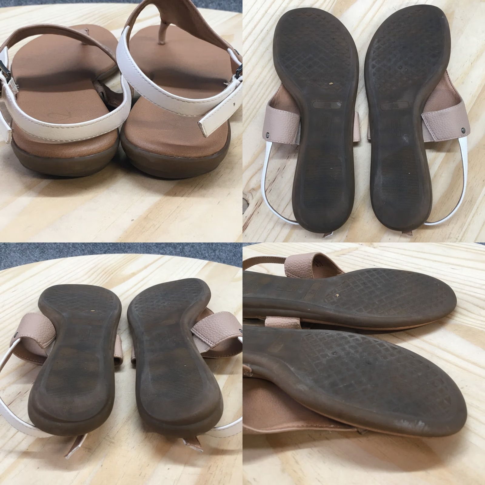 Vintage Aerosoles Sandals Womens 9 M Thong Slingback Beige Faux Leather Size US 9 / IT 39 - 8 Thumbnail