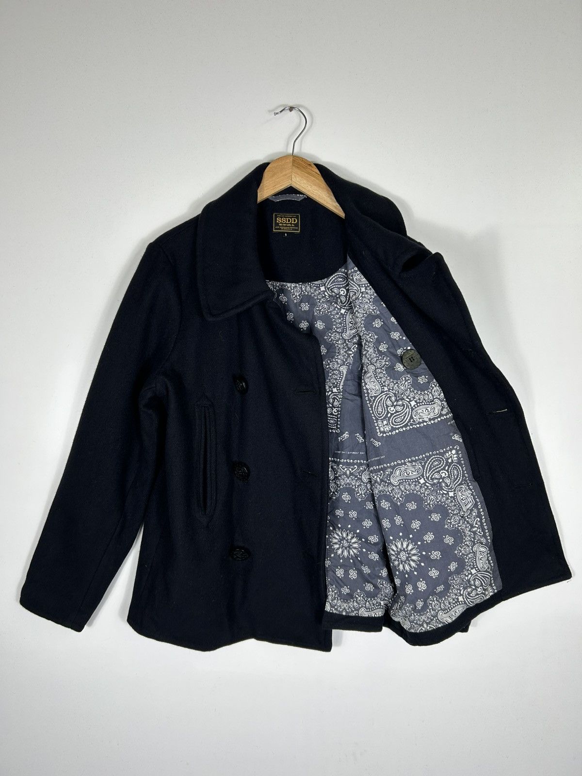 SSDD FUCT SSDD Wool Peacoat Jacket | Navy Blue Bandana Lining Size US S / EU 44-46 / 1 - 9 Thumbnail