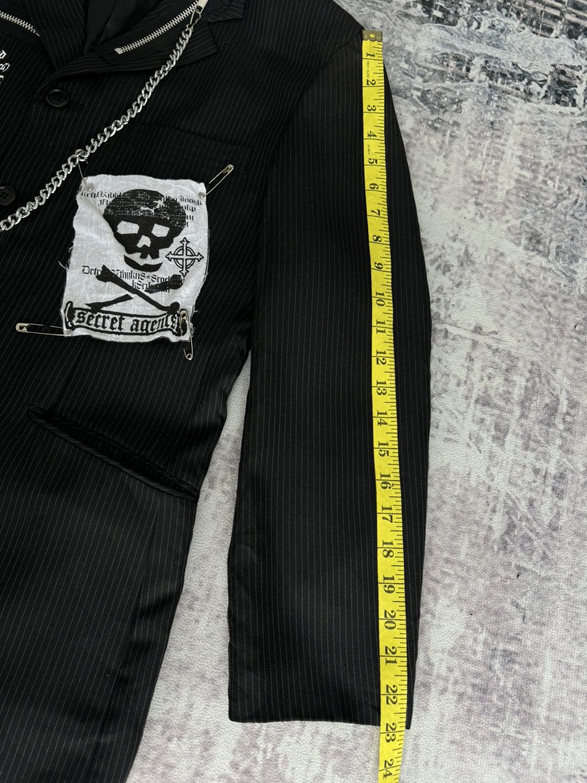 Japanese Brand Secret Agent Punk Chains Pins Riot Poem Blazer Jacket Size US M / EU 48-50 / 2 - 21 Thumbnail