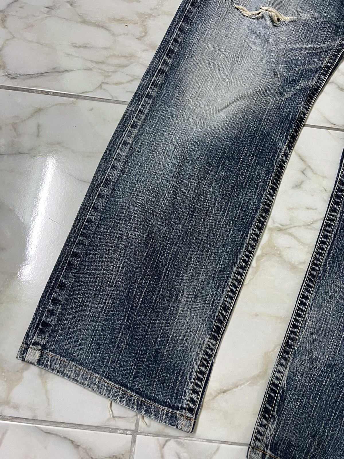 Edwin 💥Baggy💥Vintage Edwin Blue Trip Washed Distress Jean Size US 34 / EU 50 - 3 Thumbnail