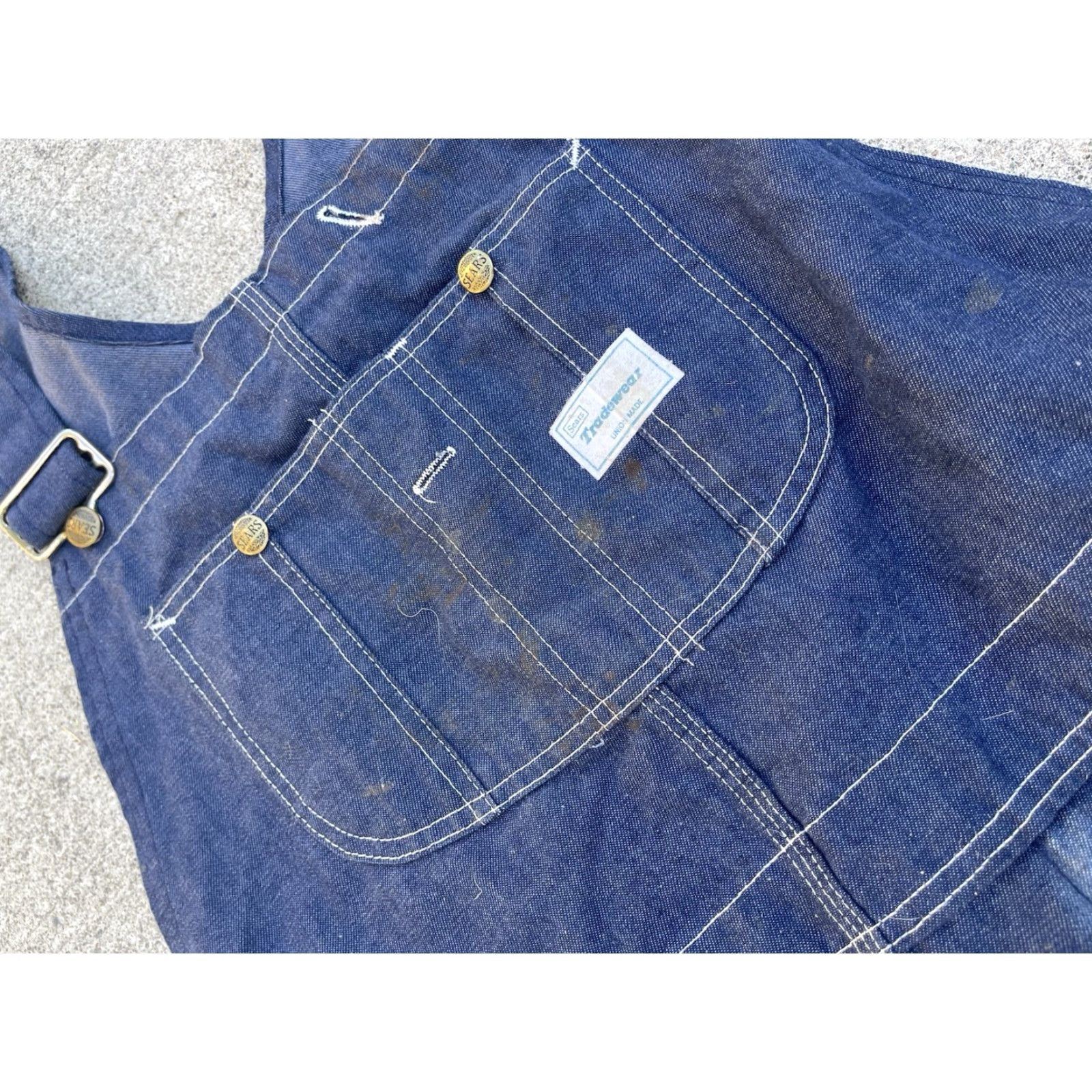 Sears VINTAGE Sears Denim Overalls Mens 40 Regular Blue 60s 70s USA USA Size US 40 / EU 56 - 5 Thumbnail