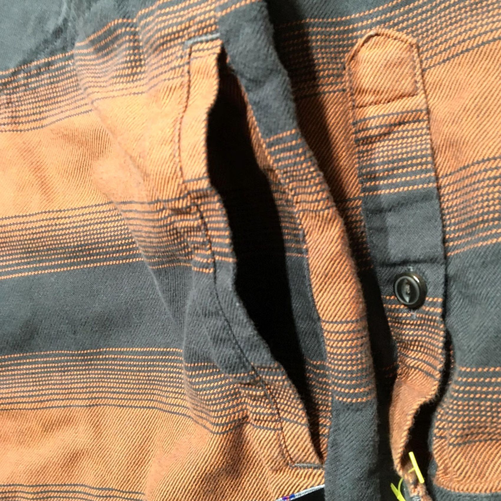 Patagonia Patagonia Hoodie Mens Medium Orange Gray Stripe Organic Cotton Twill Pullover Henley Front Pockets Henley Hooded All Seasons Casual Outdoor Mens Size US M / EU 48-50 / 2 - 4 Thumbnail