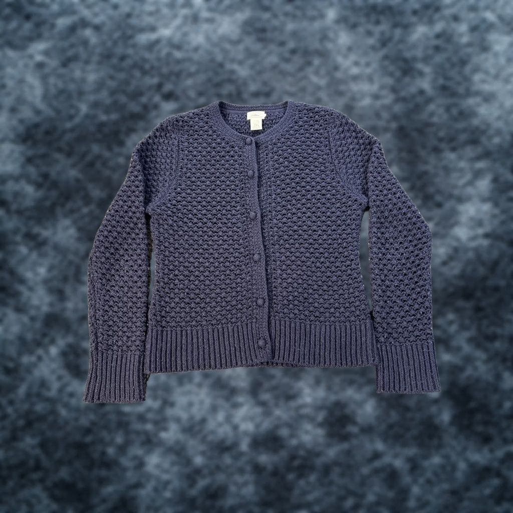 Vintage VINTAGE L.L. Bean Cardigan Sweater Womens M Wool Rabbit Hair Blend Crochet Blue Crew Neck 90s Preppy Womens Size M / US 6-8 / IT 42-44 - 1 Thumbnail