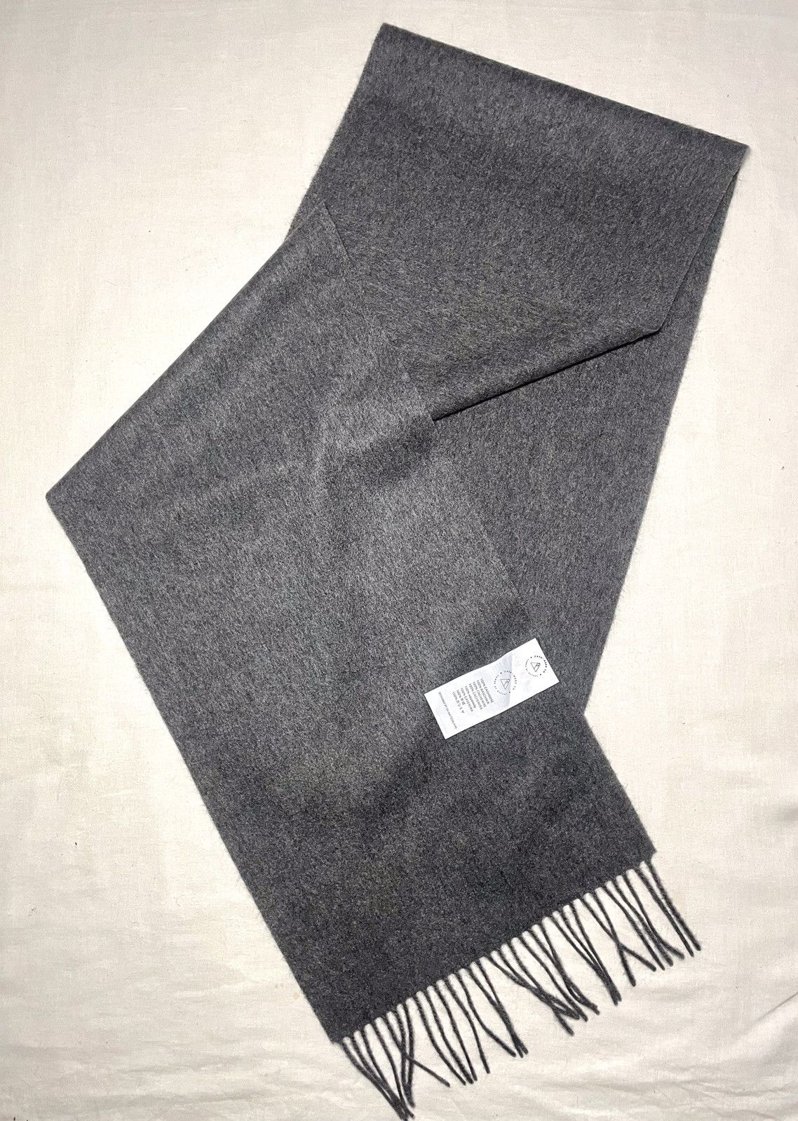 Vintage Cash-mere grey cashmere scarf Size ONE SIZE - 5 Thumbnail