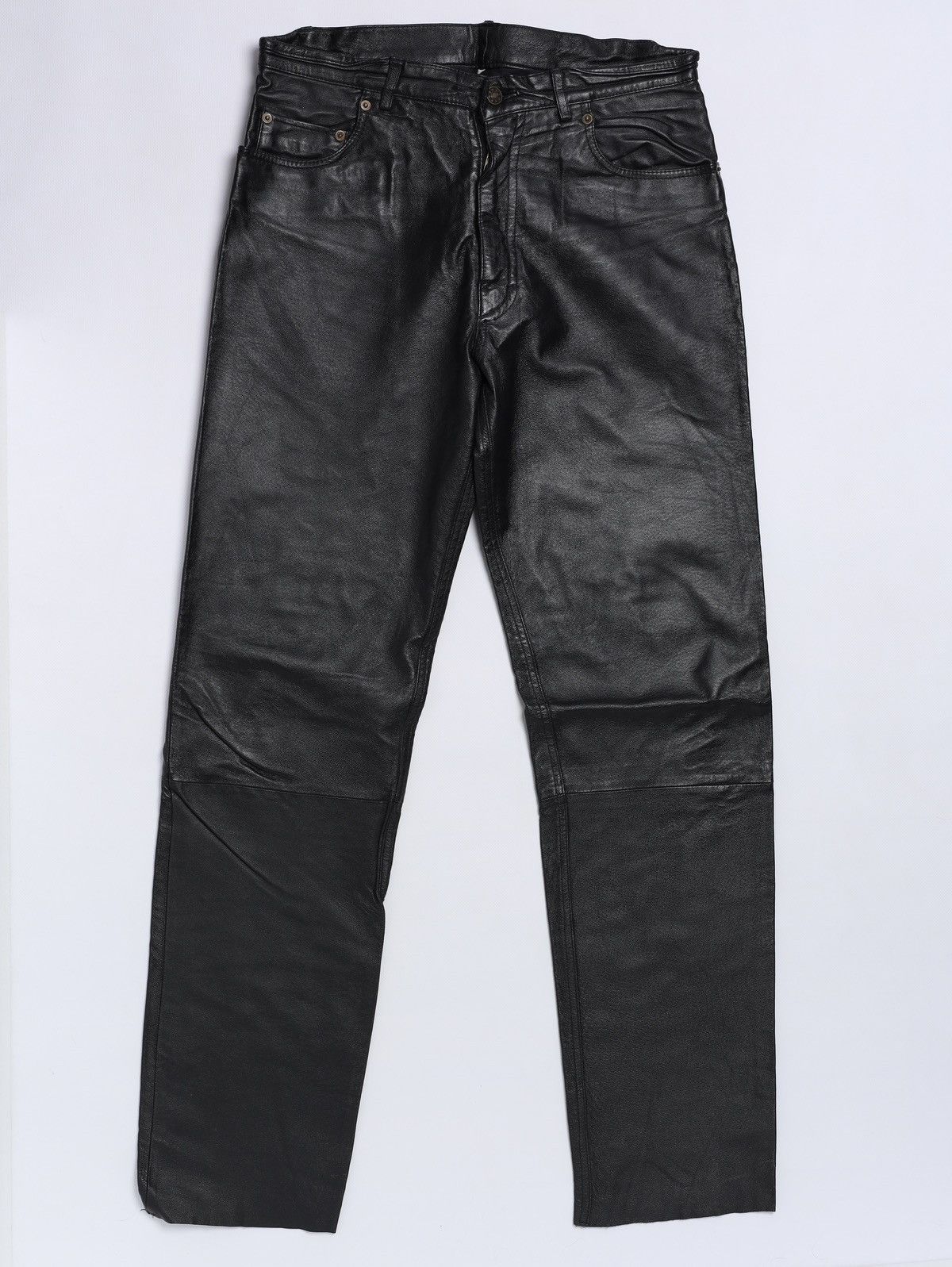 Genuine Leather Vintage Biker Leather Pants ykk Gore Size US 33 - 1 Thumbnail