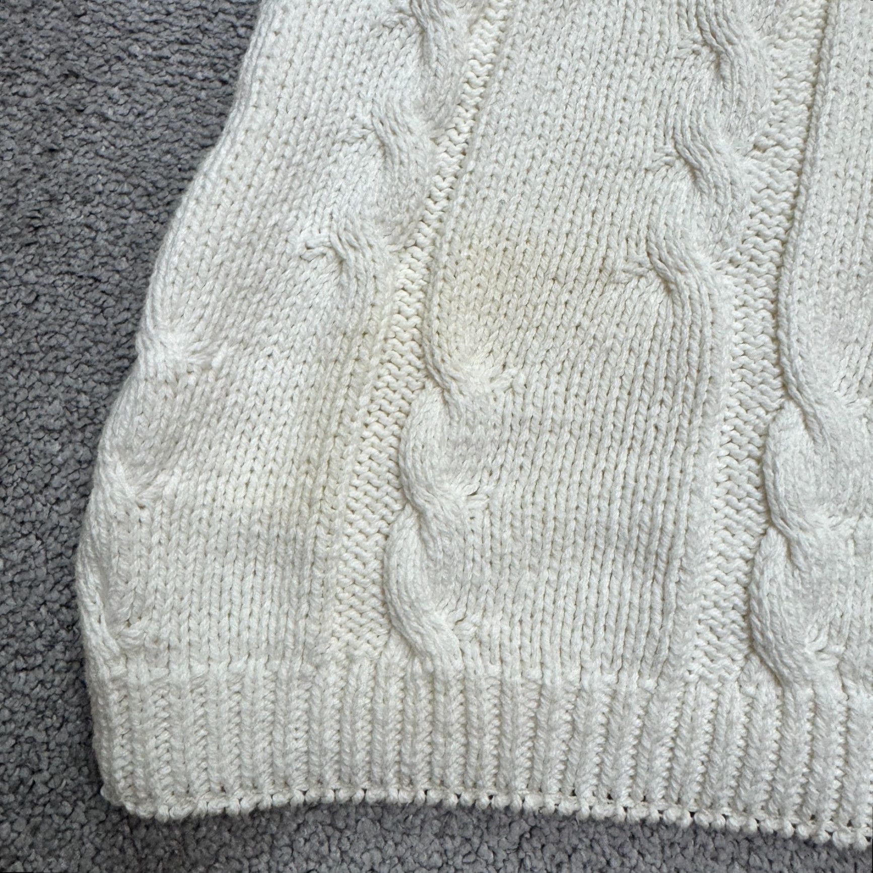 Vintage VINTAGE Partners 80s Cable Knit Sweater Womens Large Ivory Pullover Classic Size L / US 10 / IT 46 - 6 Thumbnail
