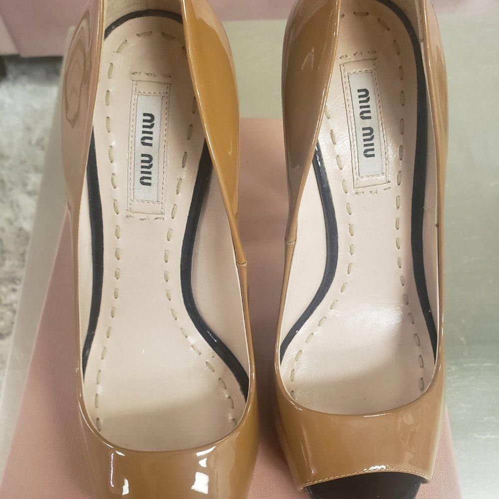 Miu Miu Miu Miu Peep Toe Pumps Size US 7 / IT 37 - 3 Thumbnail