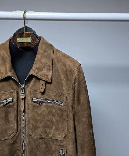 Tom Ford o1sm1stk0824 Suede Jacket in Mud Brown Size US M / EU 48-50 / 2 - 2 Thumbnail