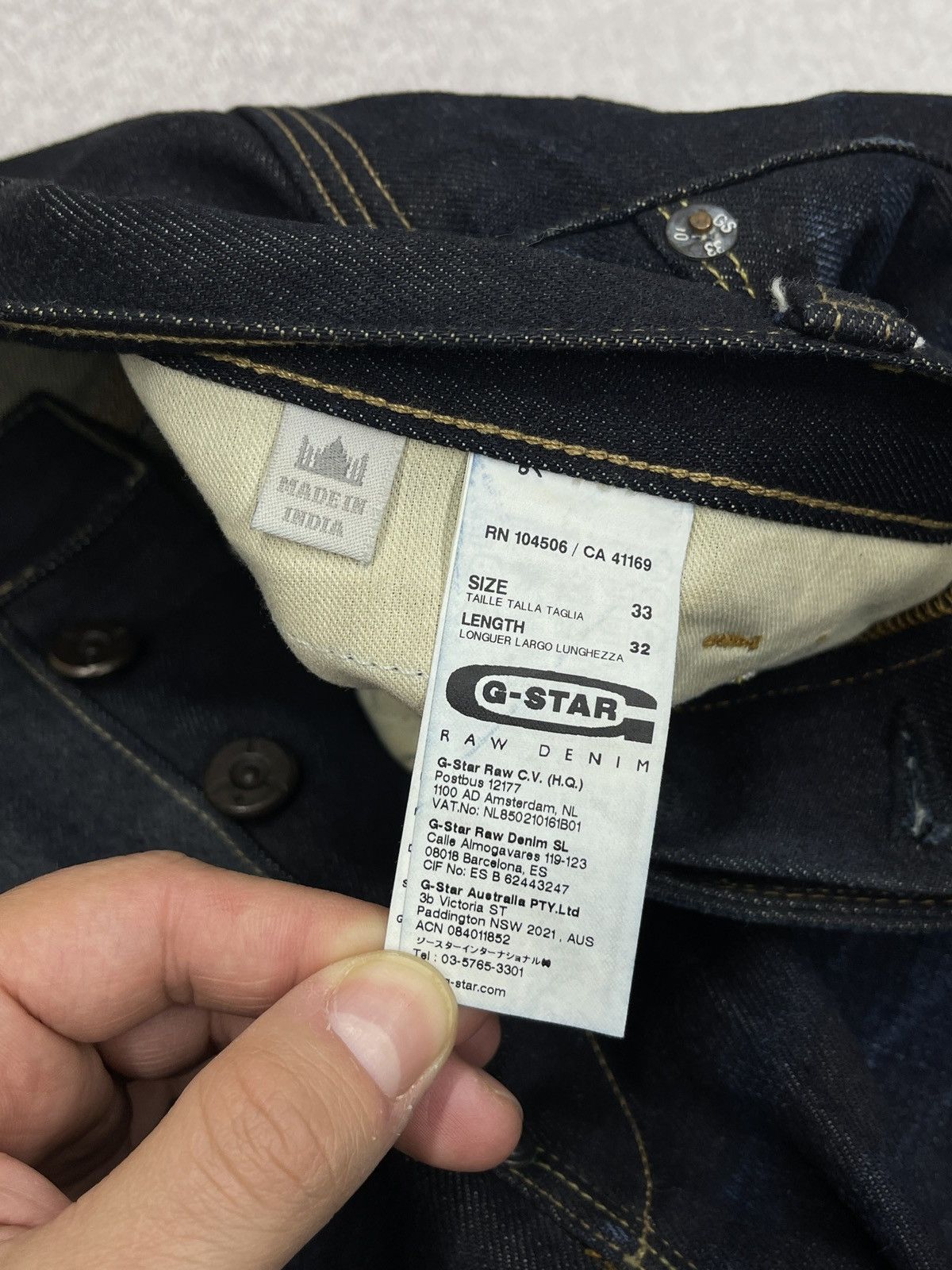 G-Star Mens G Star Raw New Radar Tapered Denim Jeans Navy Size US 33 - 12 Thumbnail