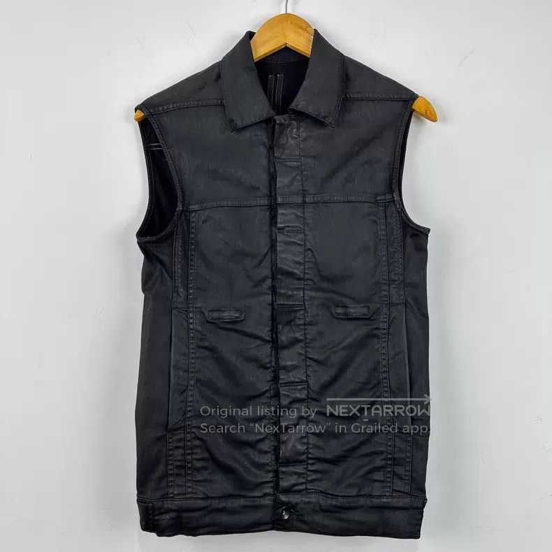 Rick Owens Rick Owens Waxed denim vest Size US S / EU 44-46 / 1 - 1 Thumbnail