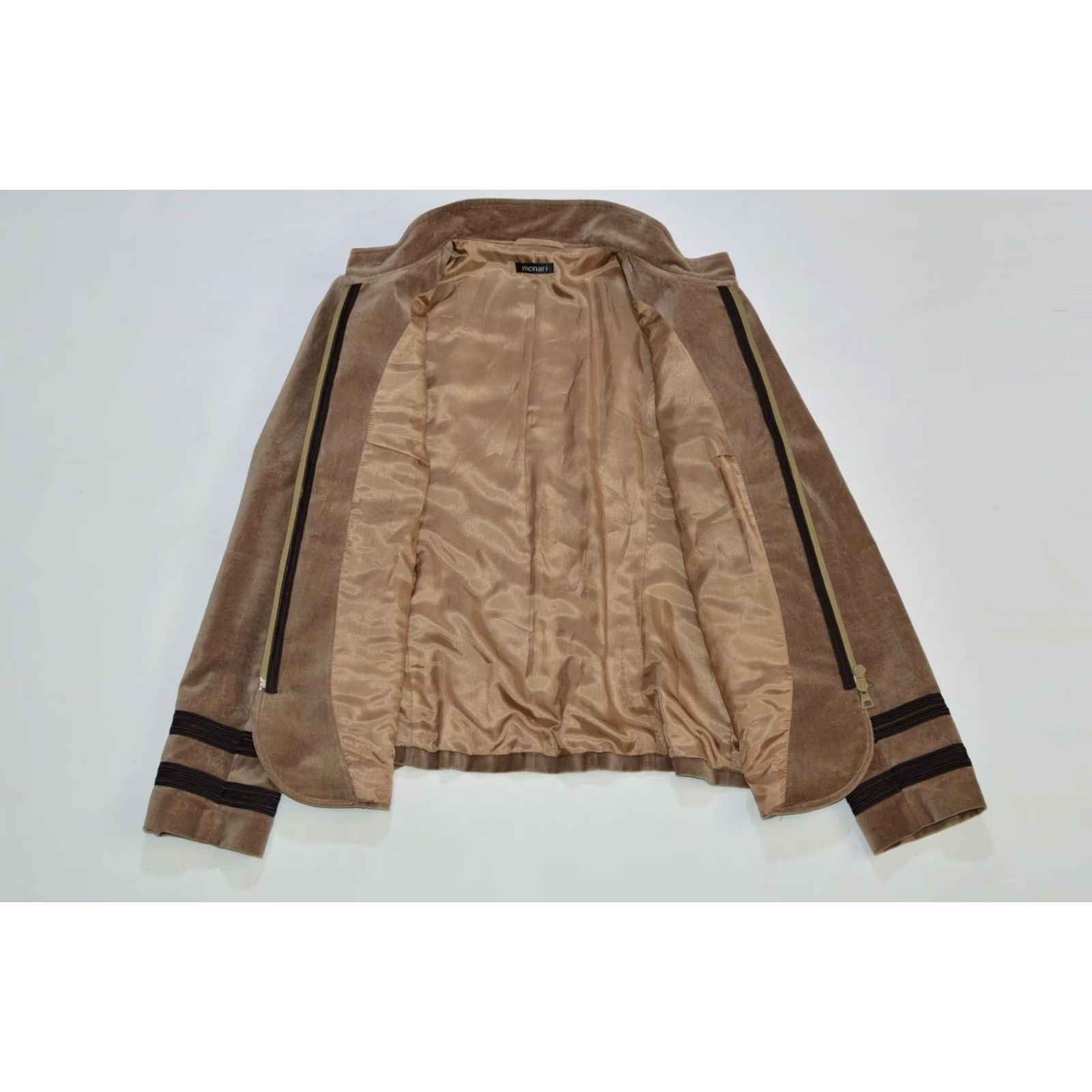 Vintage Wmns Monari Soft Cotton Full-Zip Jacket Blazer 819028 Size D 44 / GB 18 Brown Cotton Full Zip Jacket Womens 44 Blazer 819028 Size M / US 6-8 / IT 42-44 - 4 Thumbnail
