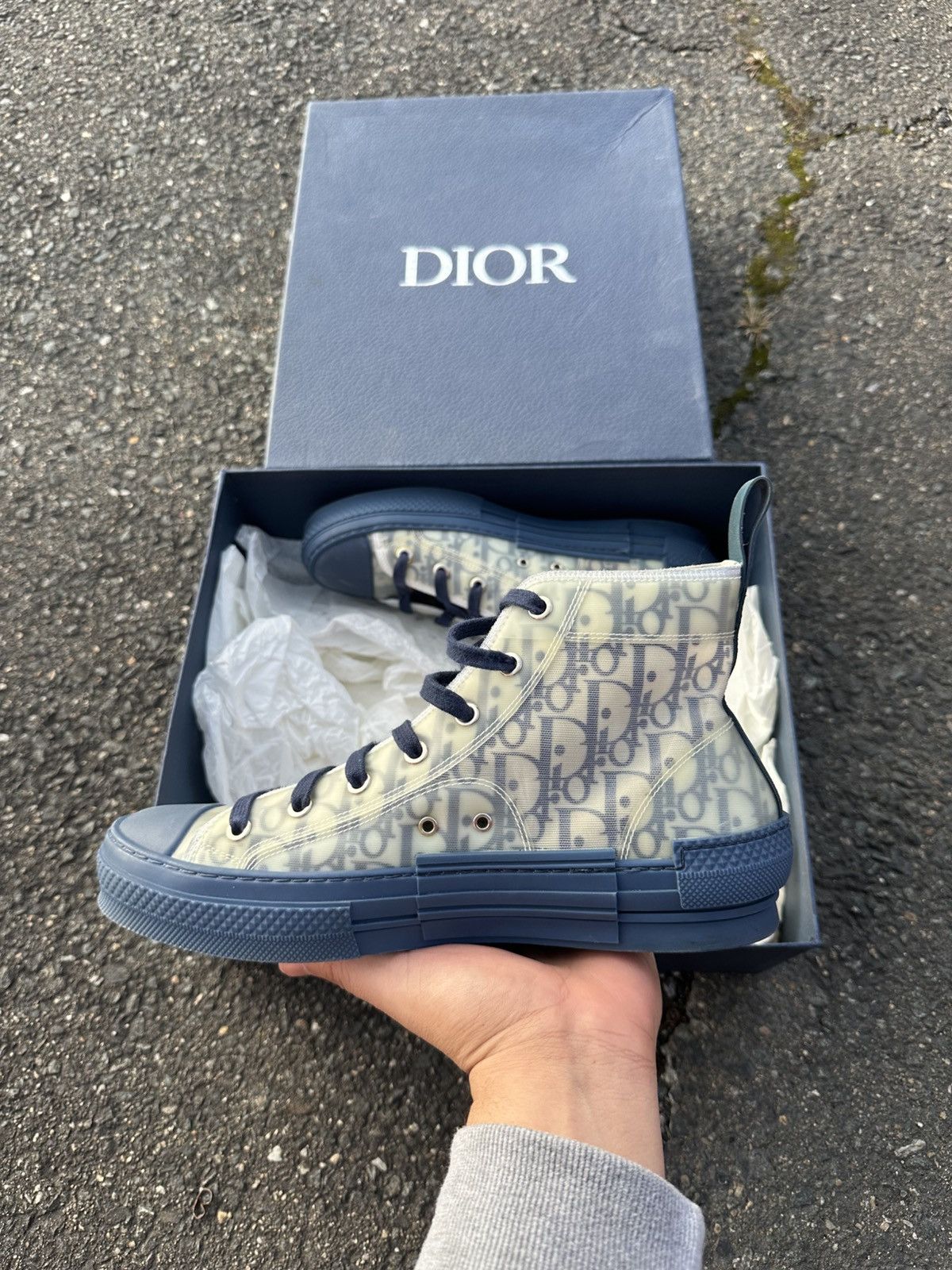 Dior Dior B23 White/Blue Size US 8 / EU 41 - 3 Thumbnail