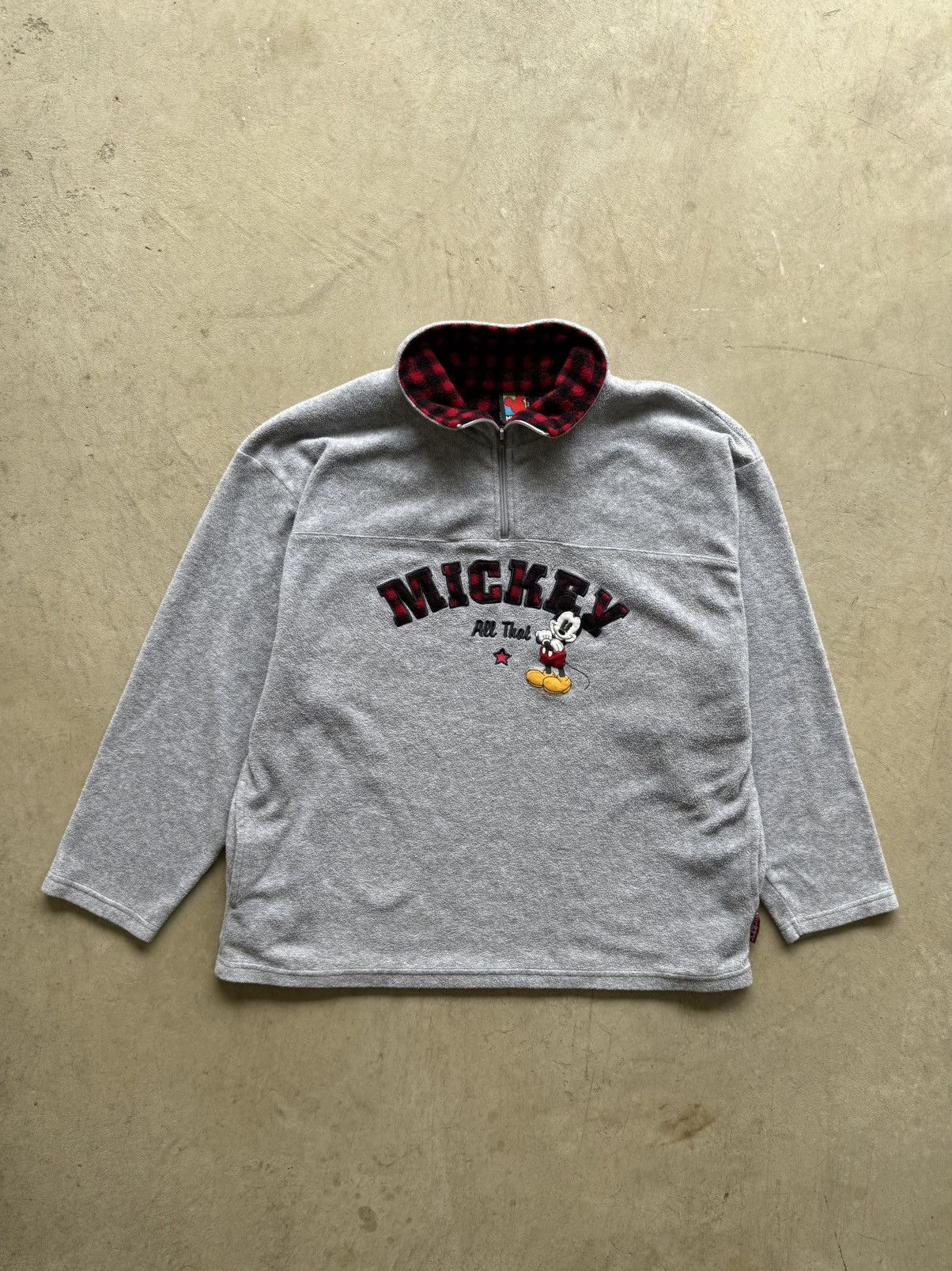 Mickey Unlimited Vintage Mickey Unlimited Quarter Zip Plaid Lined Sweatshirt Size US L / EU 52-54 / 3 - 1 Thumbnail