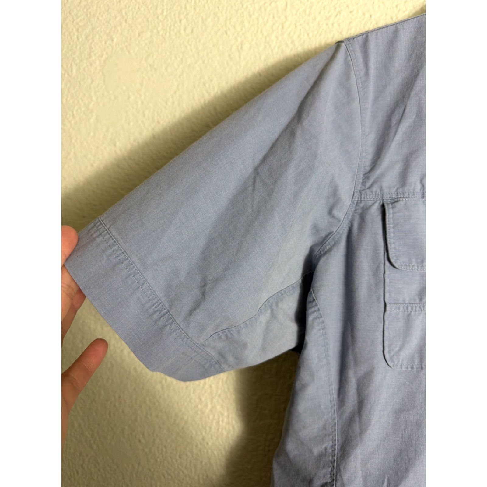 Timberland Timberland Womens 2XL Short Sleeve Button-Up Hiking Shirt Blue Cotton Sorona Poly Size XXL / US 16-18 / IT 52-54 - 2 Thumbnail
