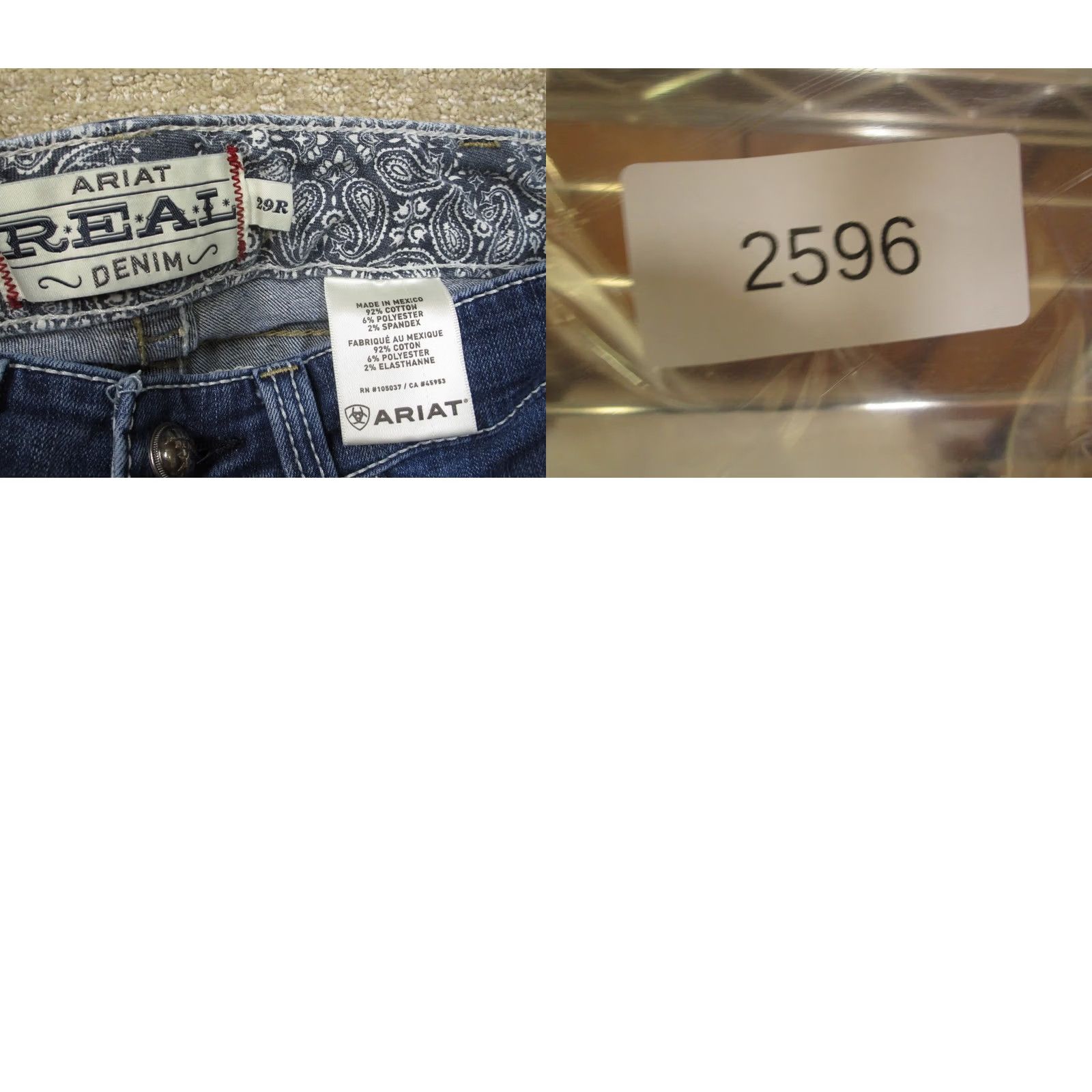 Ariat Ariat Jeans Women 29 Dark Wash Bootcut Denim Southwestern Logo Cowboy 5-Pocket Regular Rise Blue Mens? Size 29" - 8 Thumbnail