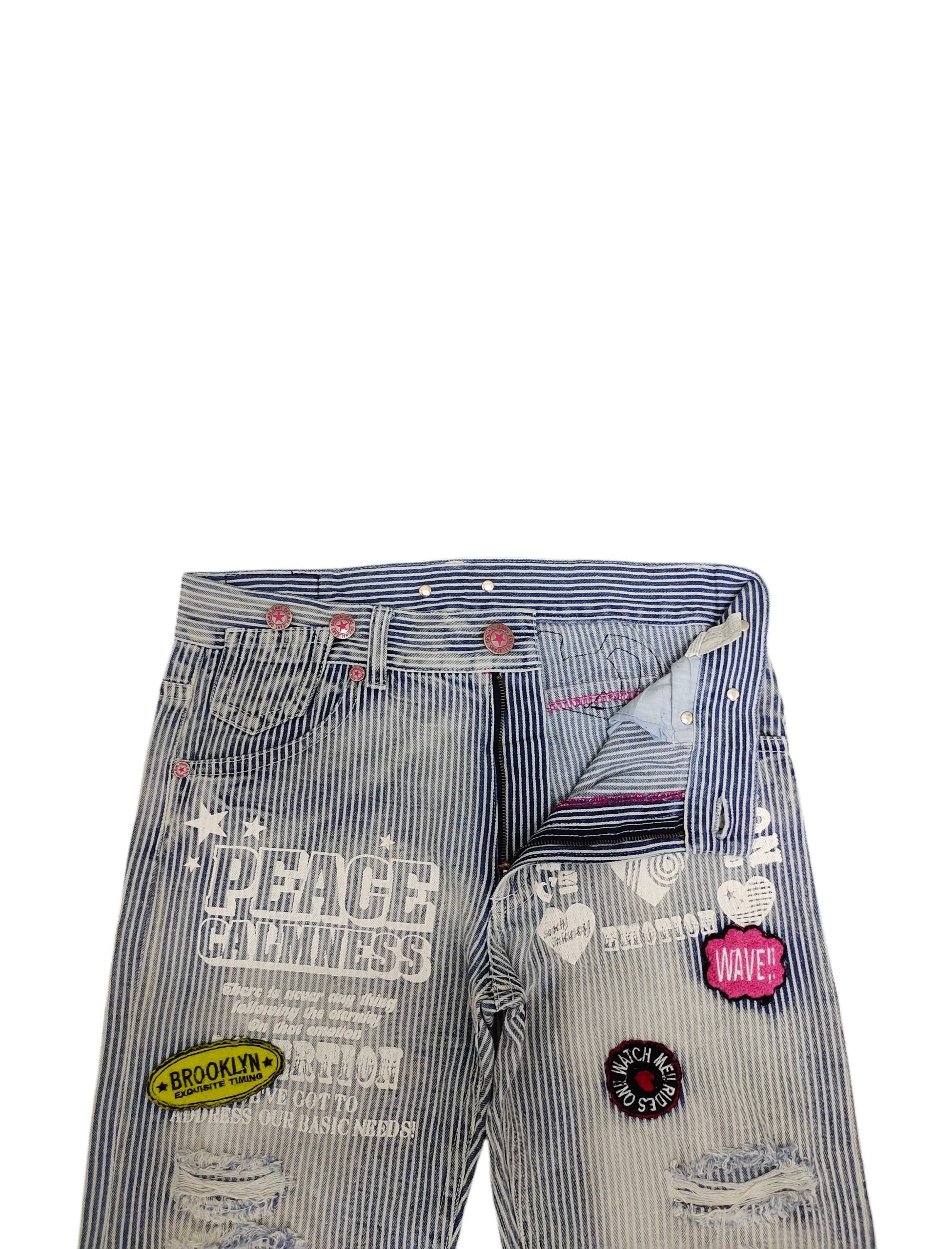 Hysteric Glamour Vintage California Jeans Patchwork Distress Hickory Denim Size US 33 - 7 Thumbnail