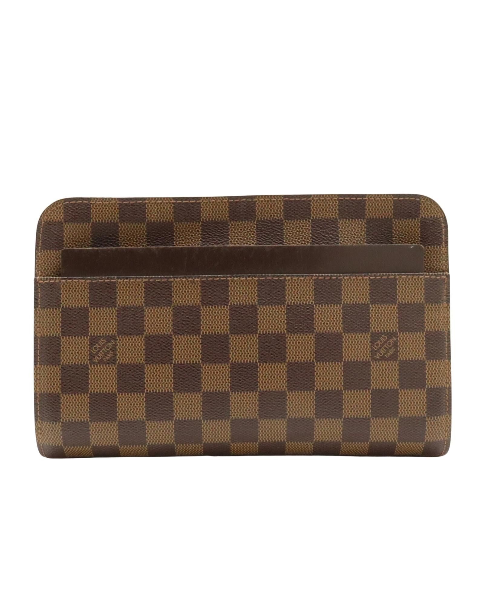 image of Louis Vuitton Brown Canvas Elegant Clutch Bag, Women's
