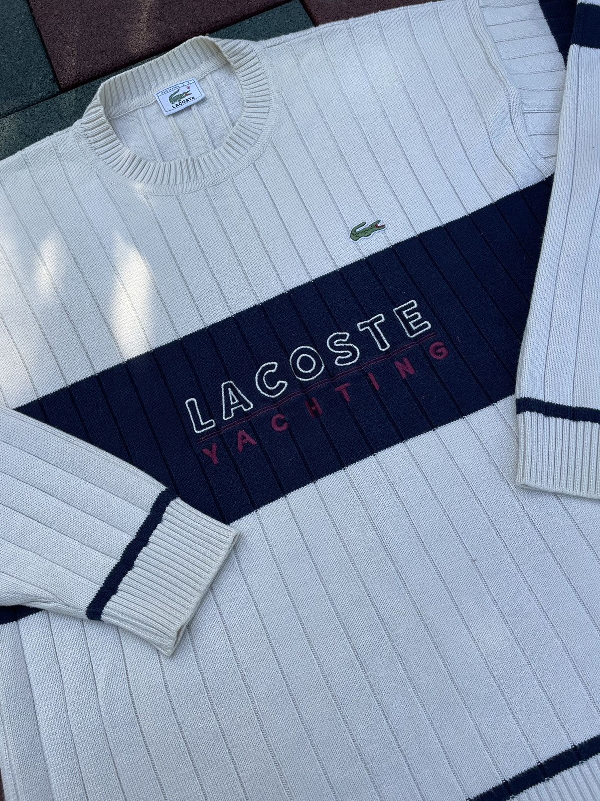 Lacoste Vintage LACOSTE Sweater lacoste yachting pullover rare Size US L / EU 52-54 / 3 - 3 Thumbnail