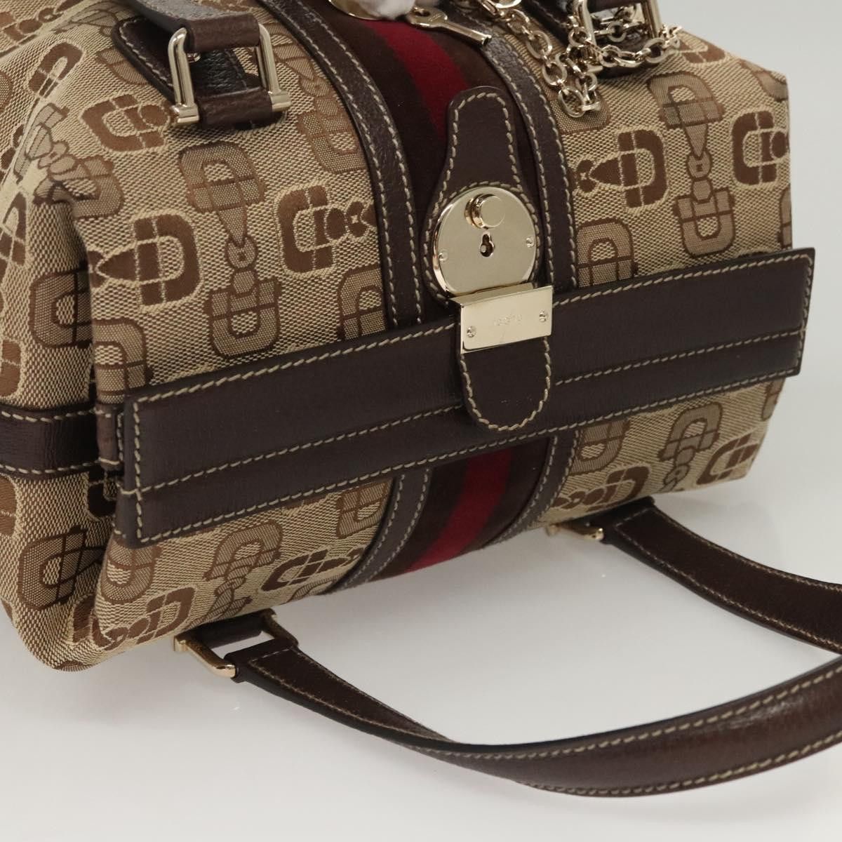 Gucci GUCCI Hand Bag Canvas Brown Gold Size ONE SIZE - 6 Thumbnail