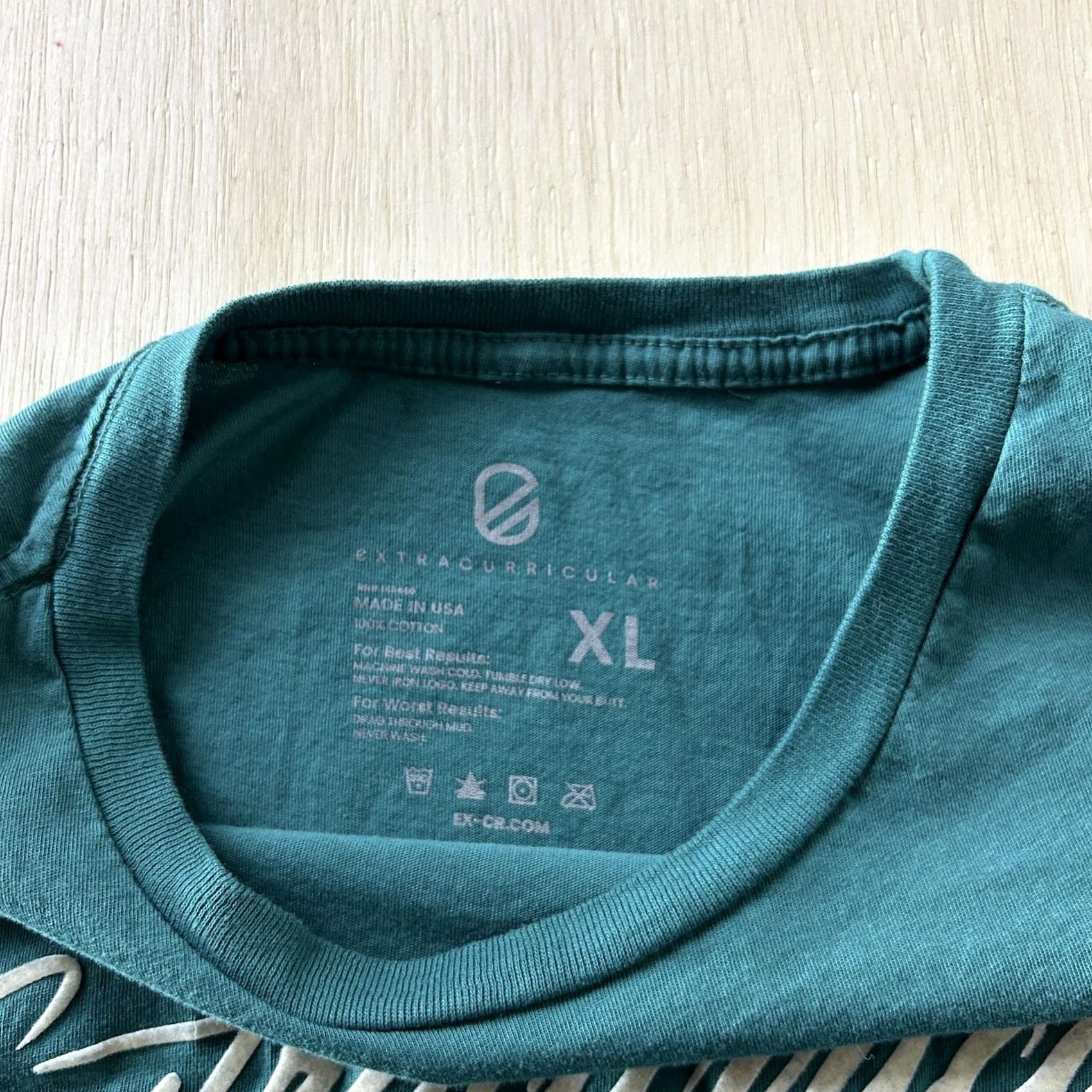 Logo 7 Extracurricular Shirt Mens XL Green Script Logo Graphic Golf Tee T-Shirt Size US XL / EU 56 / 4 - 3 Thumbnail