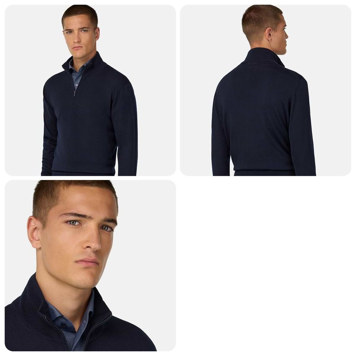 Ashworth VINTAGE Ashworth Merino Wool Half Zip Jumper Men’s Navy Blue Size US L / EU 52-54 / 3 - 3 Thumbnail