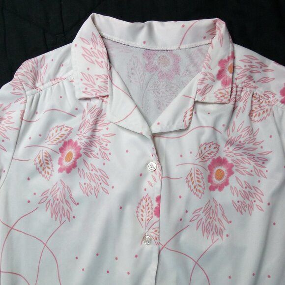 Vintage Vintage 70s Abstract Floral Polyester Disco Shirt Size M / US 6-8 / IT 42-44 - 1 Thumbnail