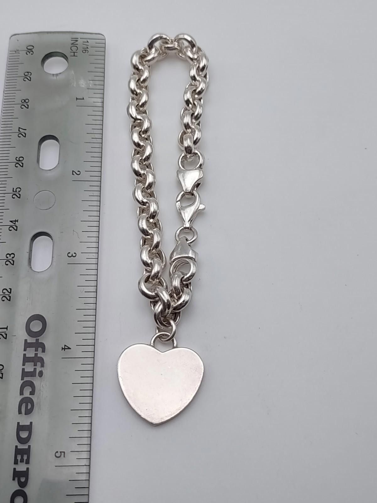 Other Italian Sterling Silver 925 Heart Charm Bracelet 20.1g Size ONE SIZE - 3 Thumbnail