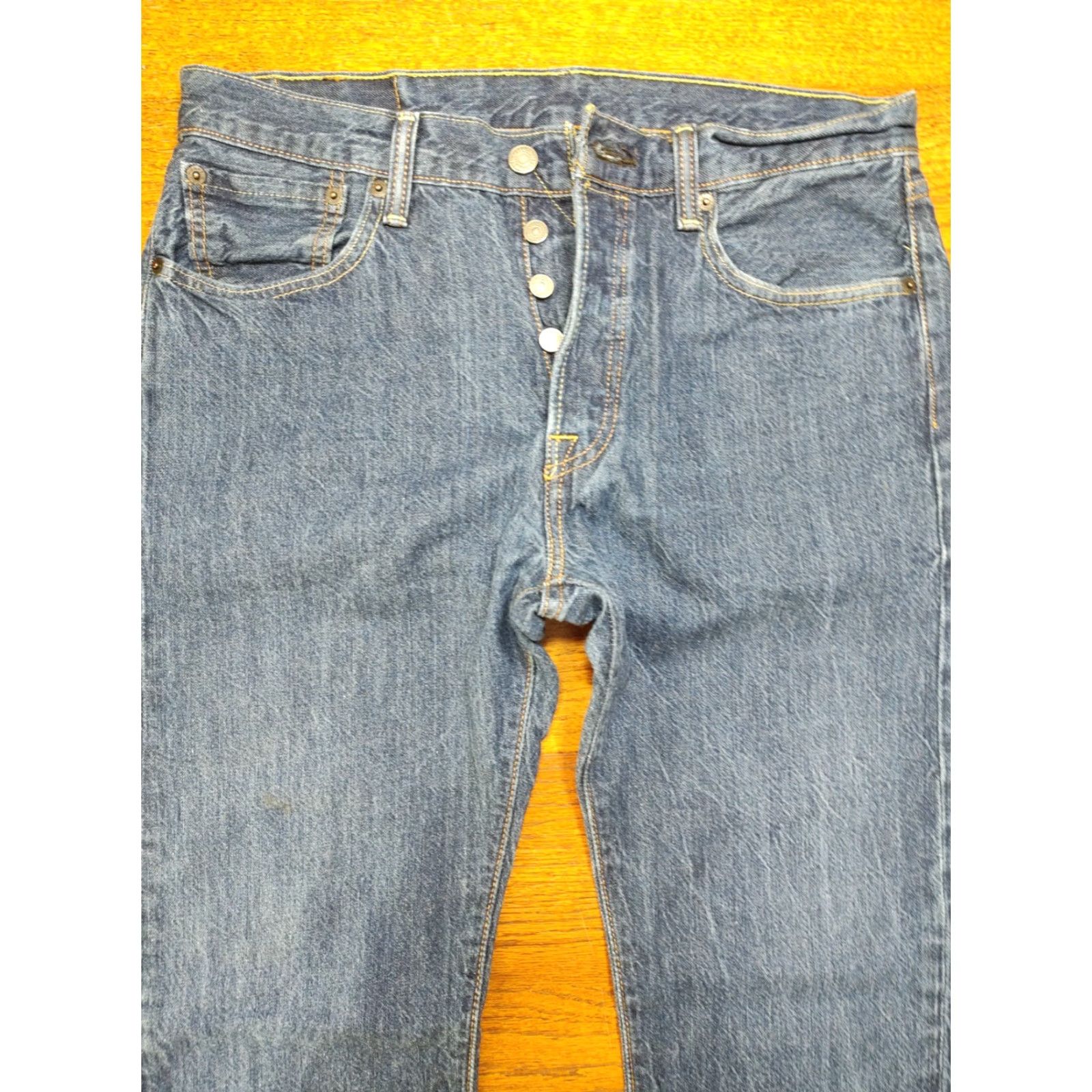 Levi's Levi's 501 Jeans Straight 32x31 Button Fly Blue Denim Western Cowboy Men's Regular Jeans Size US 32 / EU 48 - 4 Thumbnail