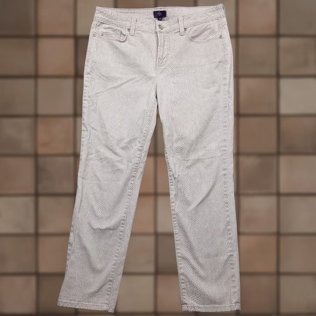 NYDJ NYDJ Jeans Womens 10P Cropped Skinny Cream Pattern Lift Tuck USA Size 32" / US 10 / IT 46 - 1 Thumbnail