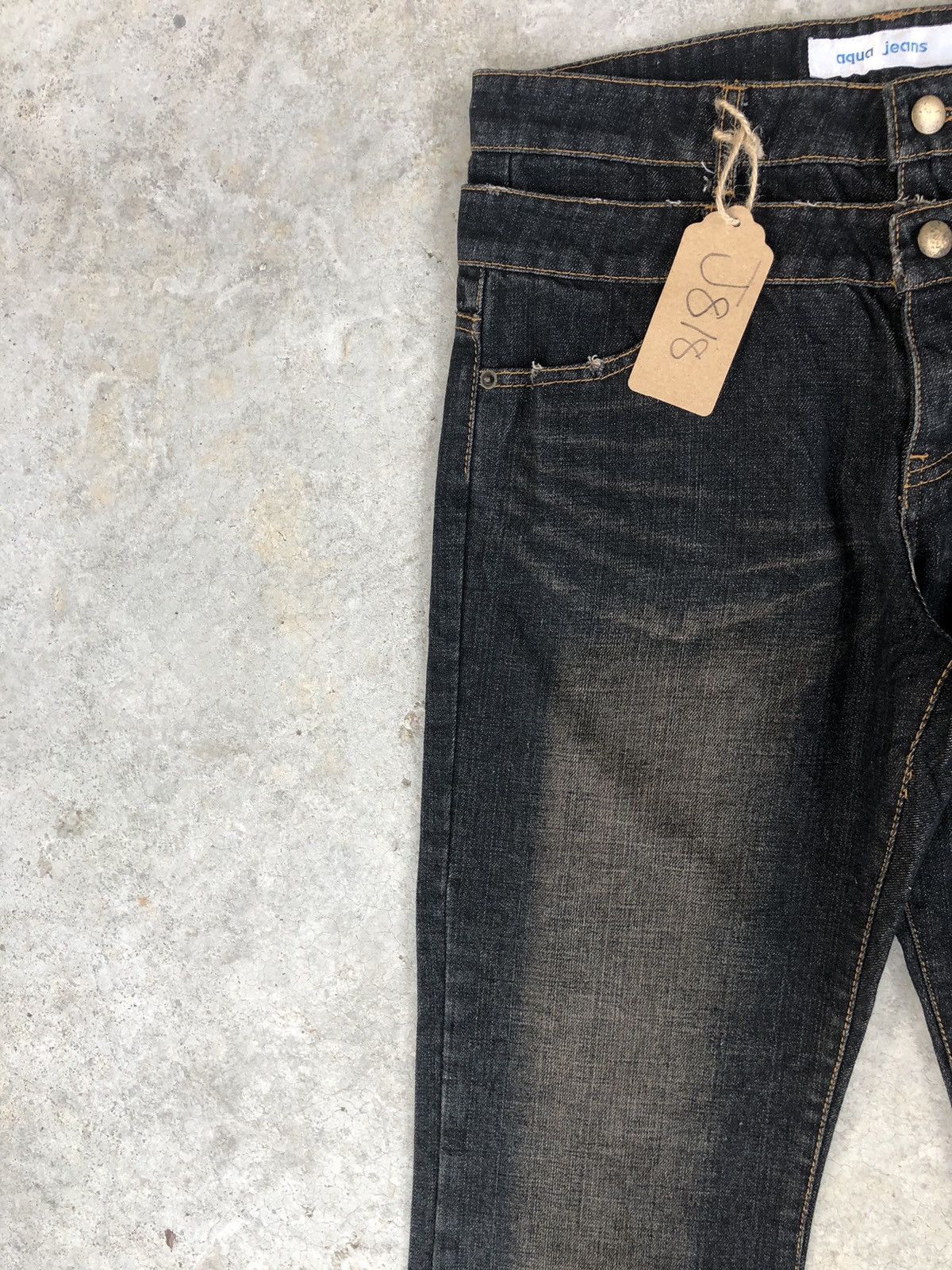 If Six Was Nine Japanese Aqua Flared Jeans Double Waist Distressed Size US 30 / EU 46 - 4 Thumbnail