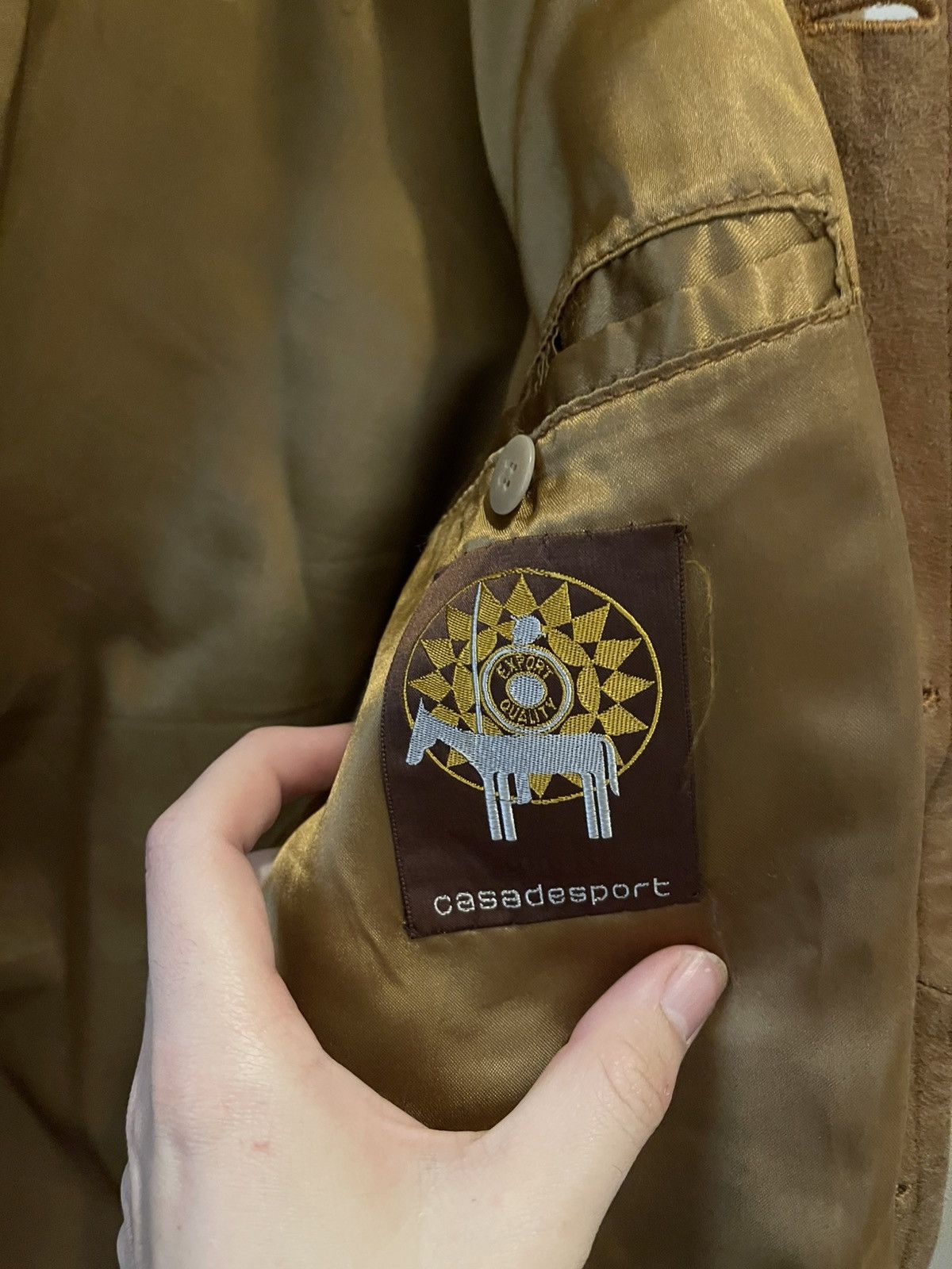 Vintage 70s camel suede casadesport cropped work jacket Size US L / EU 52-54 / 3 - 5 Thumbnail