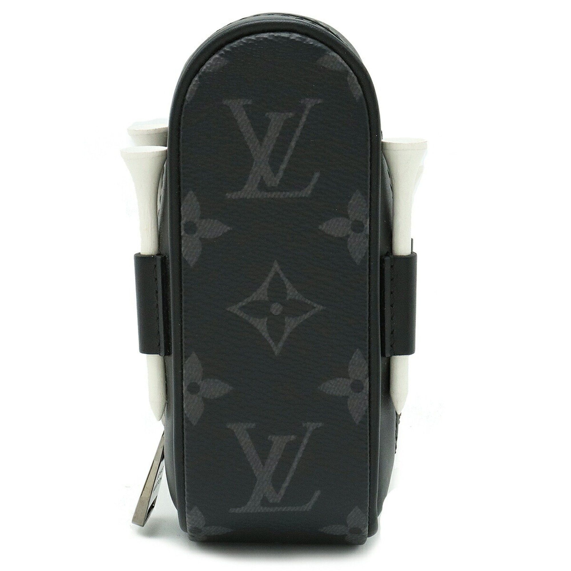image of Louis Vuitton Monogram Eclipse Set Golf Andrews Ball Case Pouch Gi0344 in Black, Women's