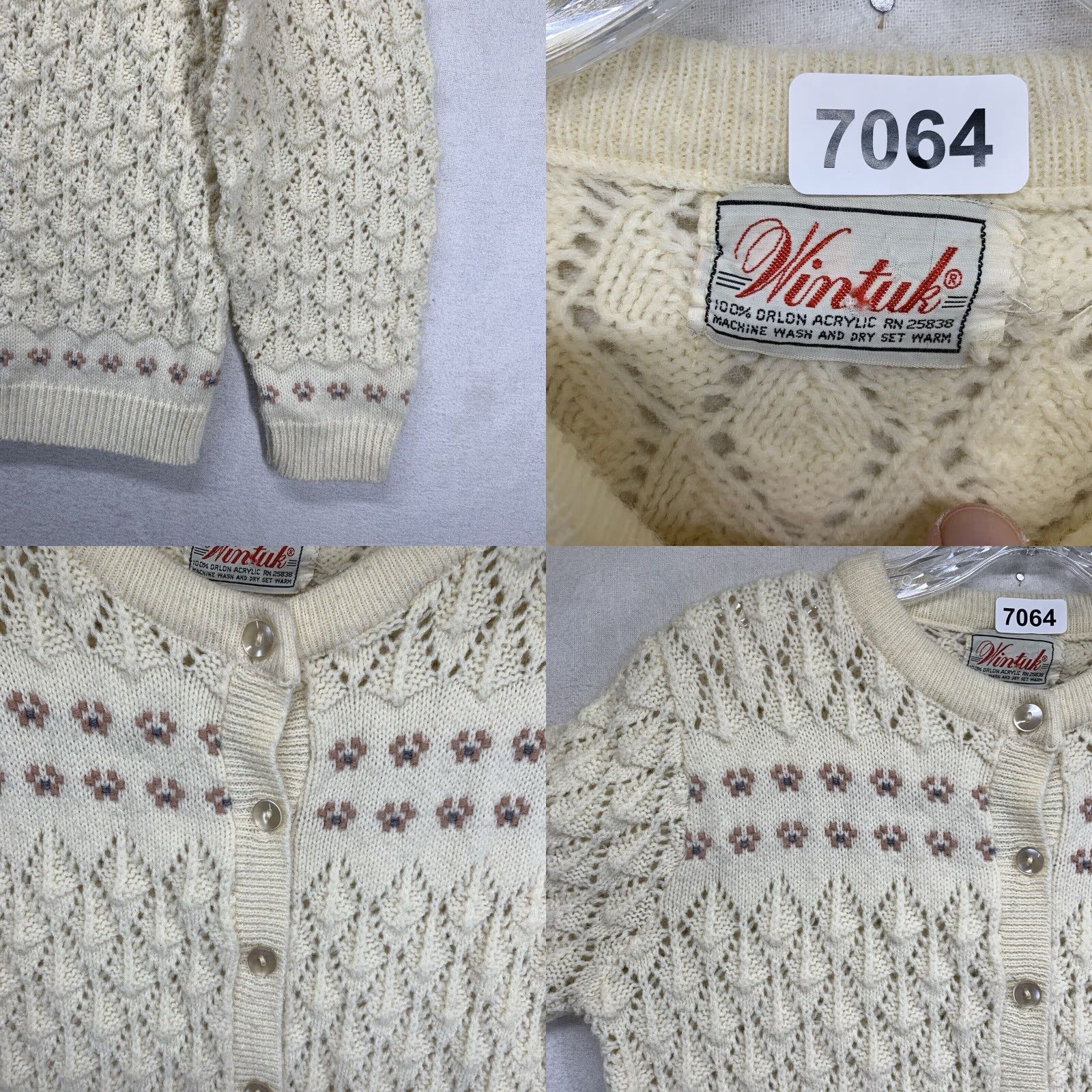 Vintage VINTAGE Wintuk Cardigan Sweater Women's Small Ivory Floral Embroidered 80s Bohemian Womens Size S / US 4 / IT 40 - 8 Thumbnail