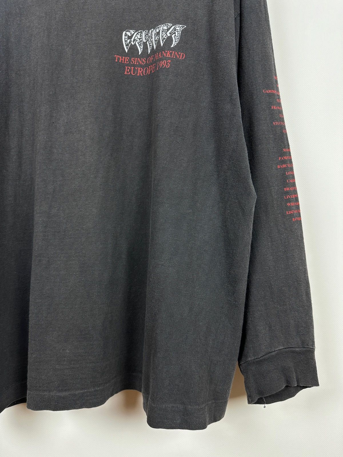 Band Tees 1993 Vintage Cancer Sins Of Mankind Long Sleeve T-Shirt Size US XL / EU 56 / 4 - 19 Thumbnail