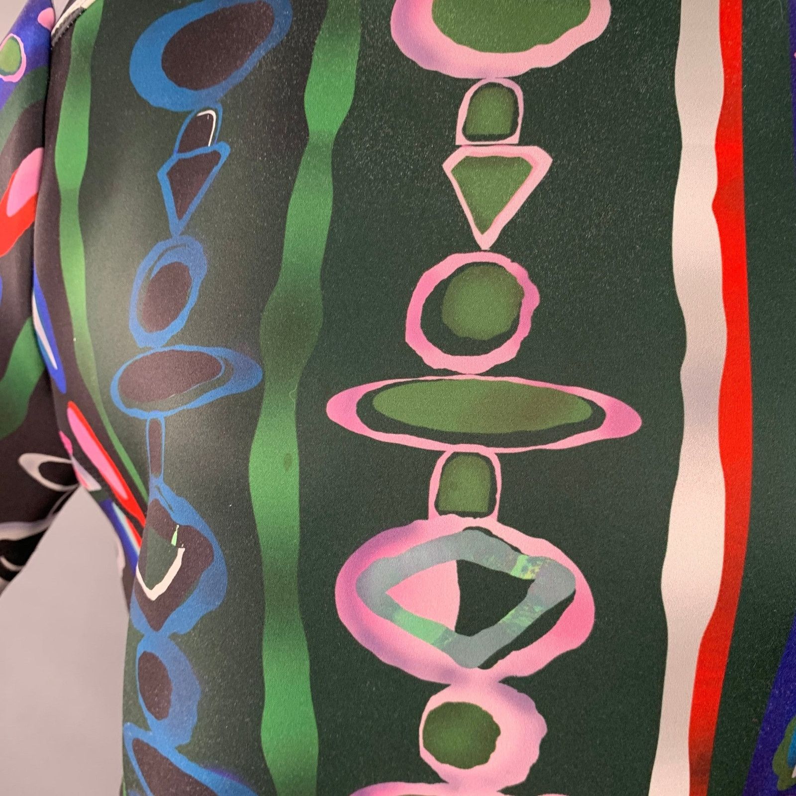 Cynthia Rowley M Black Multi Color Polyester Blend Abstract Casual Top Size M / US 6-8 / IT 42-44 - 4 Thumbnail