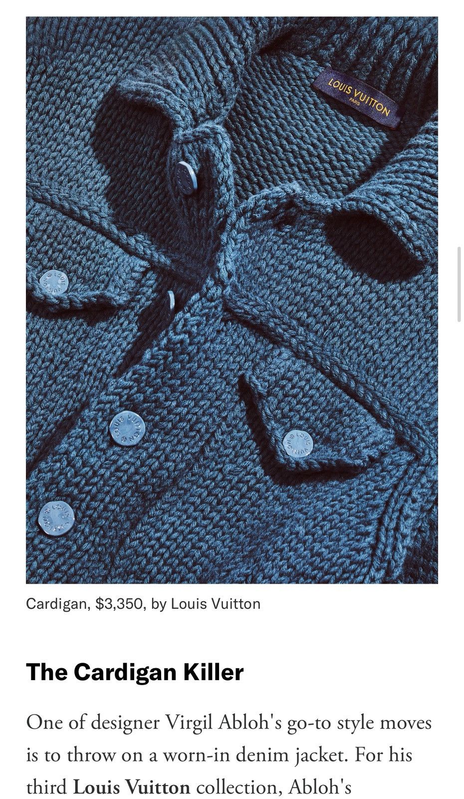Louis Vuitton Louis Vuitton SS20 Chunky Buttoned Knit Jacket Size XS/S Size US XS / EU 42 / 0 - 3 Thumbnail