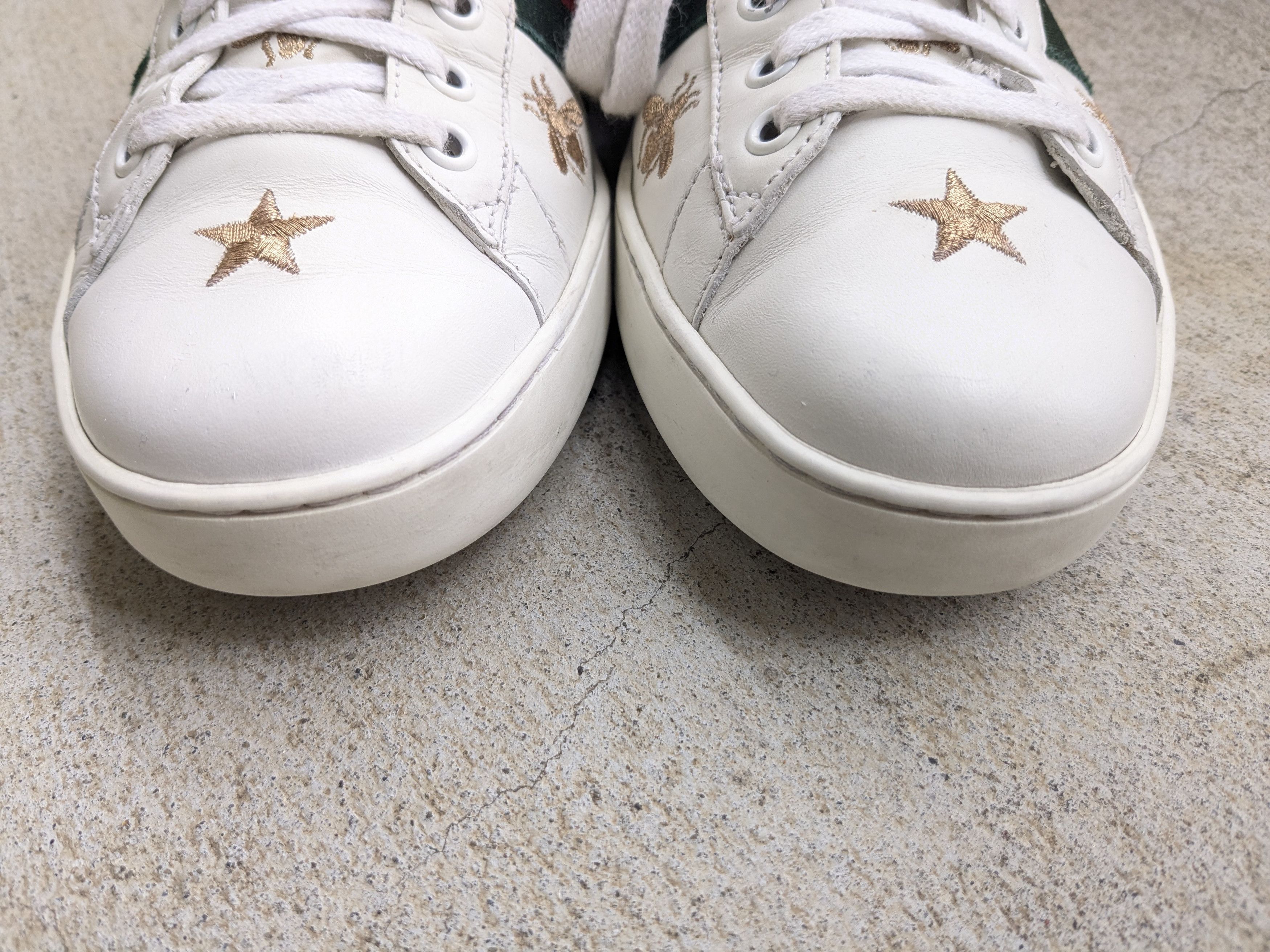 Gucci Gucci Ace Sneakers White Bee Stars Low 7 Leather Size US 7 / EU 40 - 3 Thumbnail