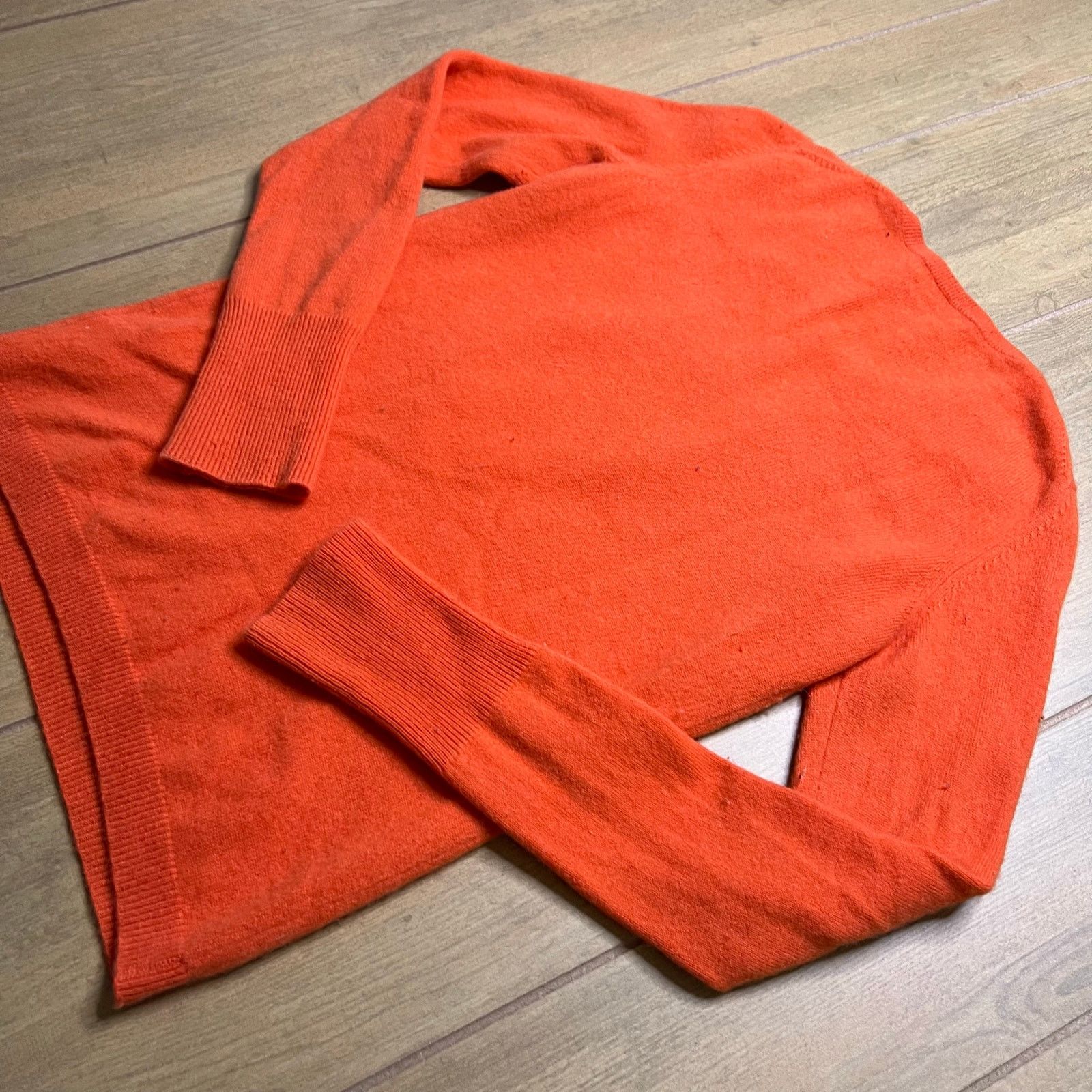 Other Cashmere 100% Orange Henley Sweater Women’s Medium Size M / US 6-8 / IT 42-44 - 10 Thumbnail