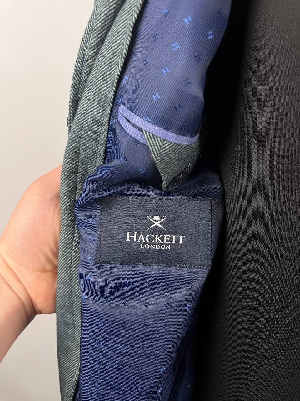 Hackett Hackett London Men's Green Herringbone Blazer Size US M / EU 48-50 / 2 - 8 Thumbnail
