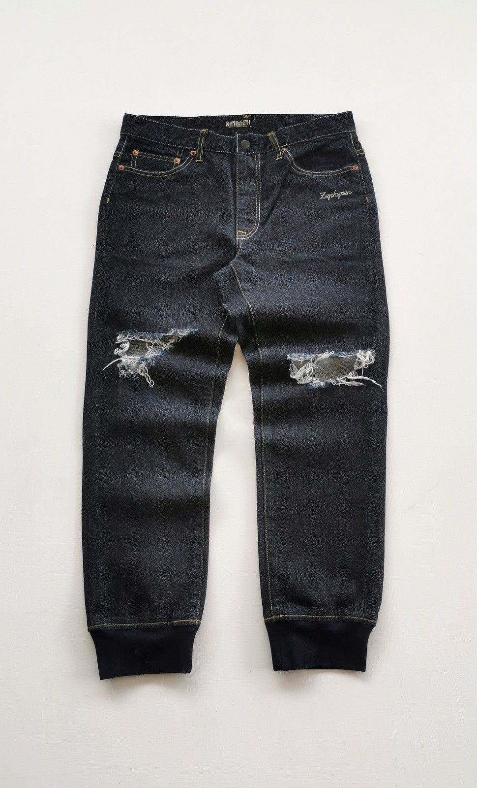 Zephyr Zephyren Japan Distressed Jogger 3q Jeans Size US 31 - 2 Thumbnail