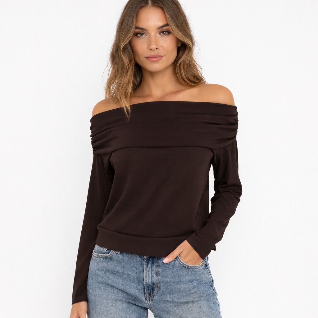 Other Inappropriate Fashion Chocolate Cropped Top Fall Spring Size S / US 4 / IT 40 - 1 Thumbnail