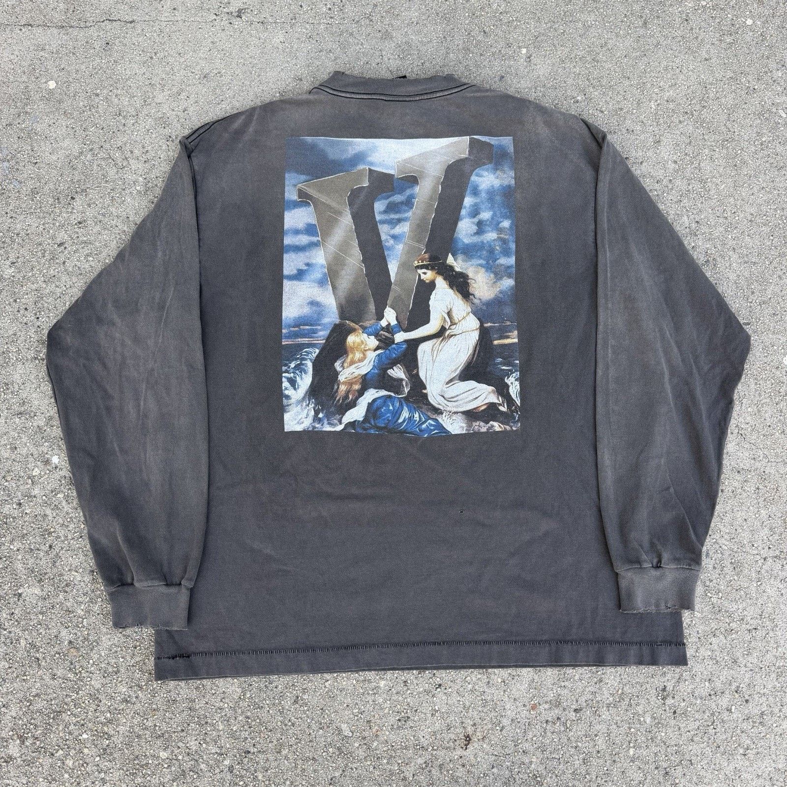 Hypebeast × Saint Michael × Vlone Saint Michael x Vlone Maria Faded Black Longsleeve Shirt XXL Size US XXL / EU 58 / 5 - 2 Thumbnail