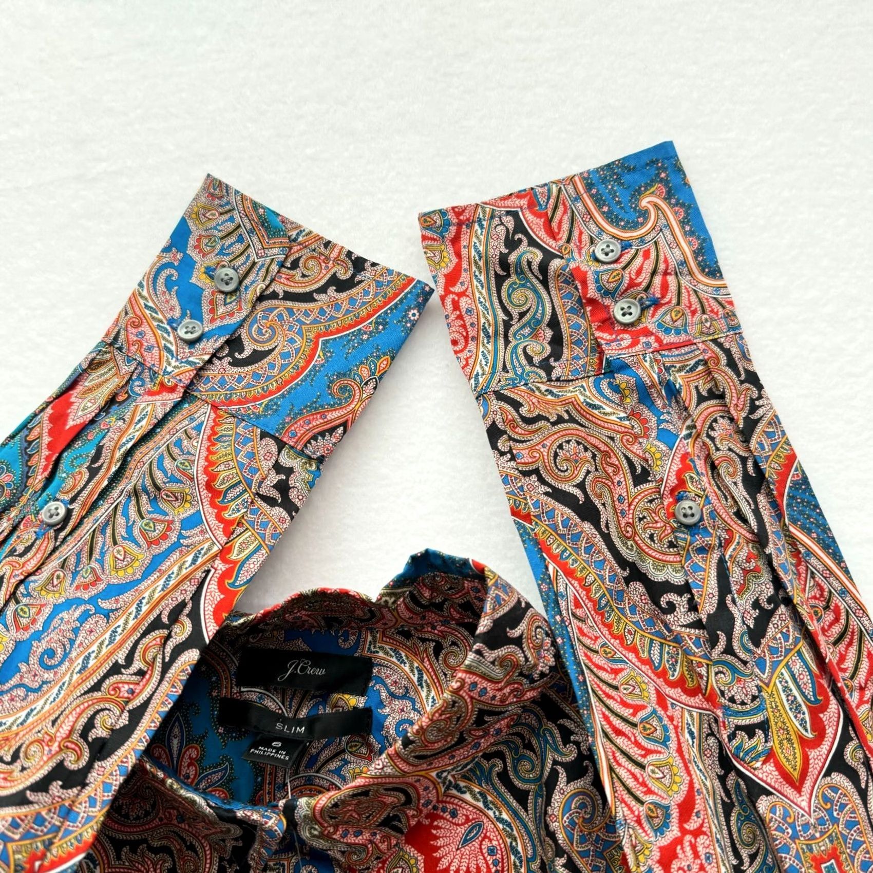 J.Crew J.CREW Shirt Womens 6 Slim Button-Up Paisley NWT Multicolor Long Sleeve Collared Size M / US 6-8 / IT 42-44 - 6 Thumbnail