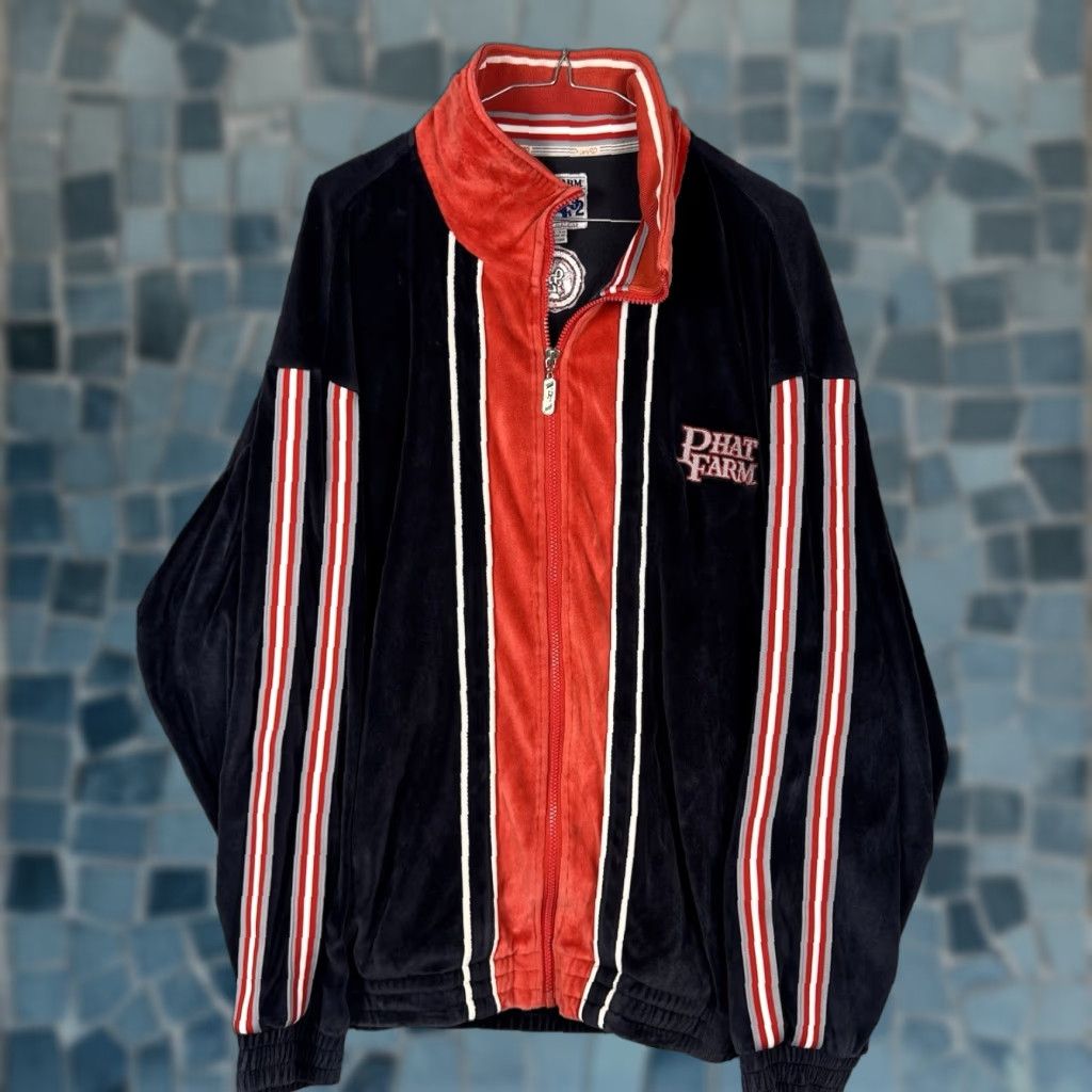 Phat Farm Phat Farm Jacket Men XL Velour Track Jacket Red 3XL Regular Zip Pockets Retro Y2K Music Lounge Velour Faux Velvet 90s Fall Winter SF92 PF92 Size US XXL / EU 58 / 5 - 1 Thumbnail