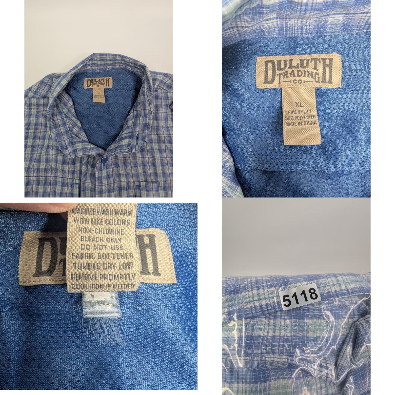Duluth Trading Company Duluth Trading Mens XL Button-Up Blue Plaid Shirt Long Sleeve Outdoor Vented Mulit-Season? Size US XL / EU 56 / 4 - 8 Thumbnail