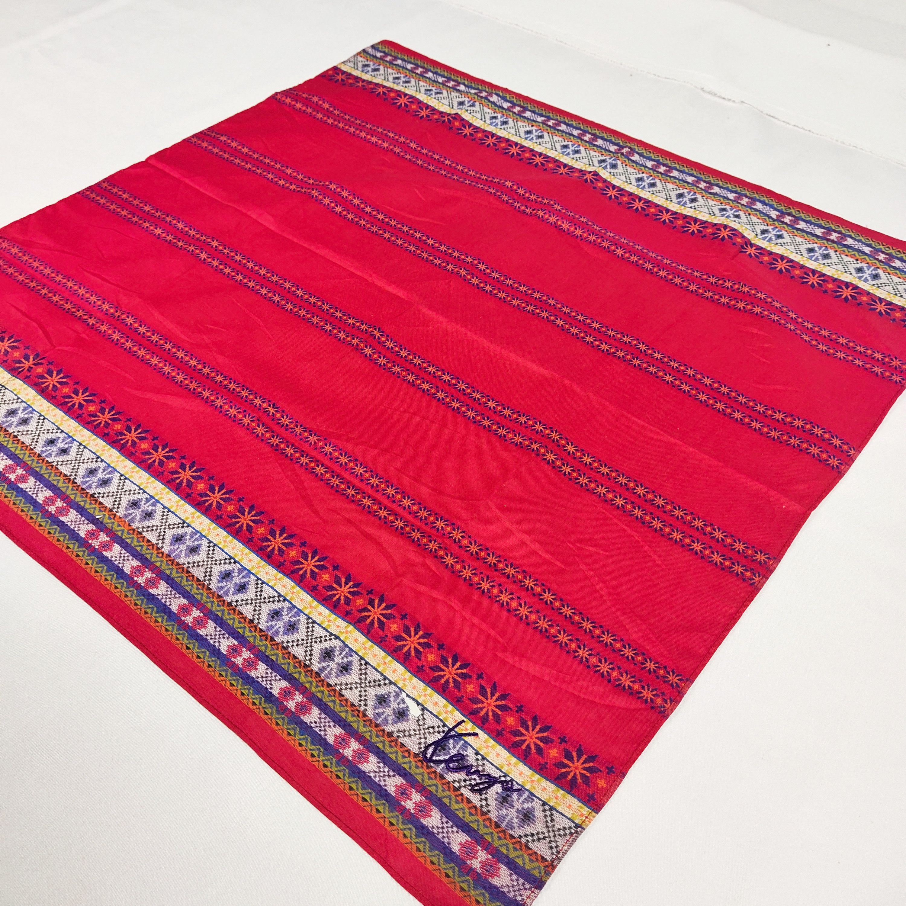 Kenzo × Vintage Kenzo Handkerchief / Neckerchief / Bandana FZ279 Size ONE SIZE - 3 Thumbnail