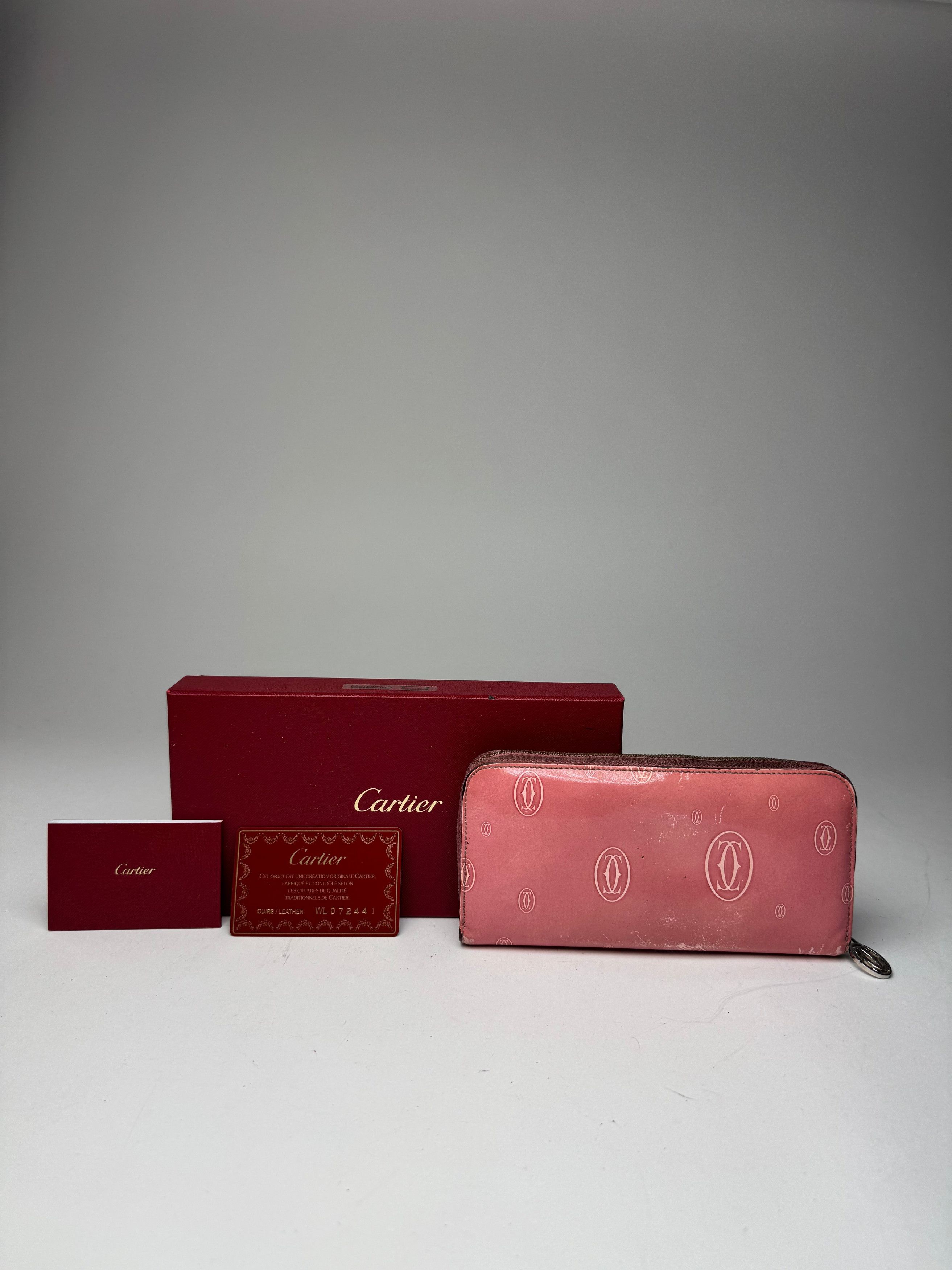 Cartier Vintage Patent Leather Monogram Wallet Pink Size ONE SIZE - 1 Thumbnail